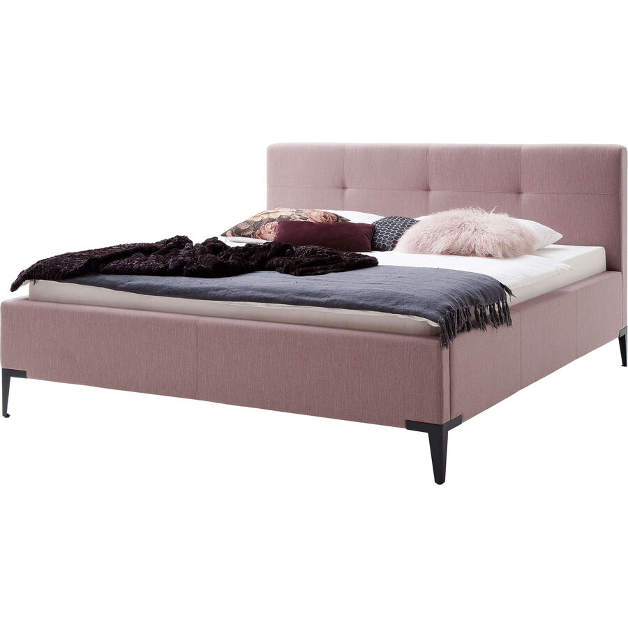 Bett Soraya Stoff Altrosa B 160 T 200 H 107 cm Stoffbezug ...