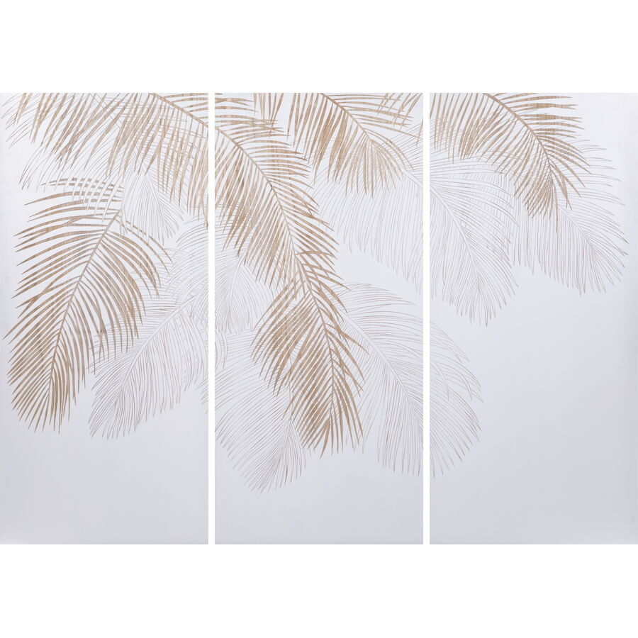 tableau Panel bois Blanc L 180 H 130 cm 3 parties, sculpté à la main