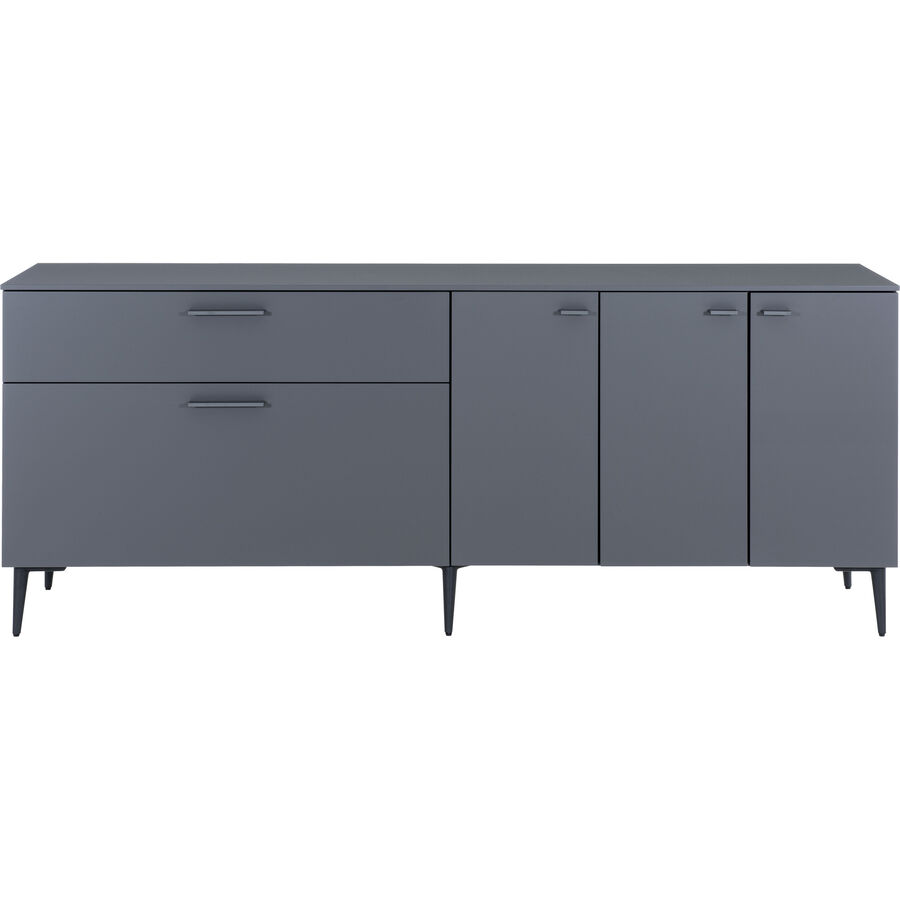Meuble buffet gris béton 101x35x76 cm tiroir spacieux bois d'ingénierie