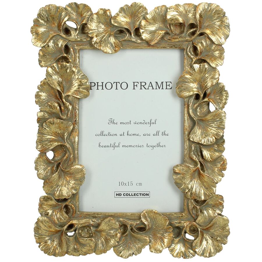 Bilderrahmen Natural Polyresin/Glas Gold B 17 T 22 cm| LIVIQUE