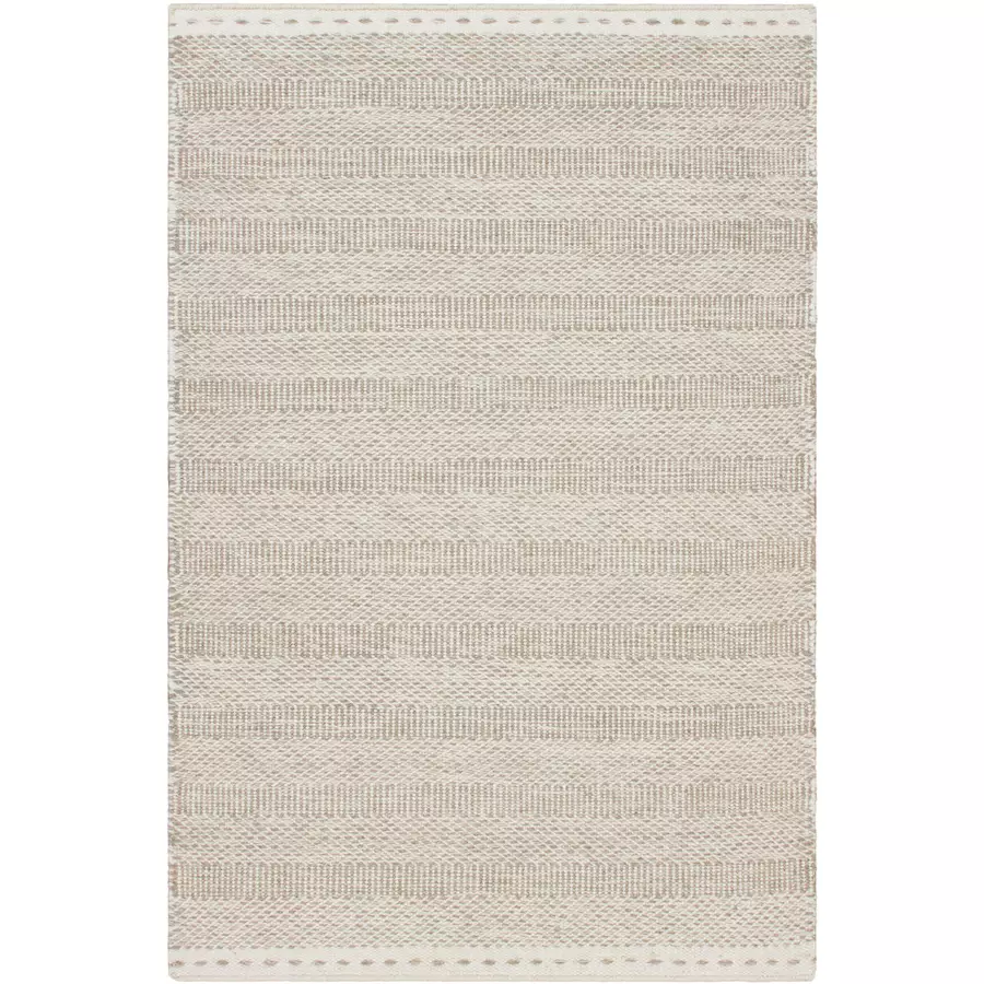 Teppich Jaipur Wolle Beige B 200 T 290 cm Handgewoben, beidseitig  verwendbar, 100% Wolle