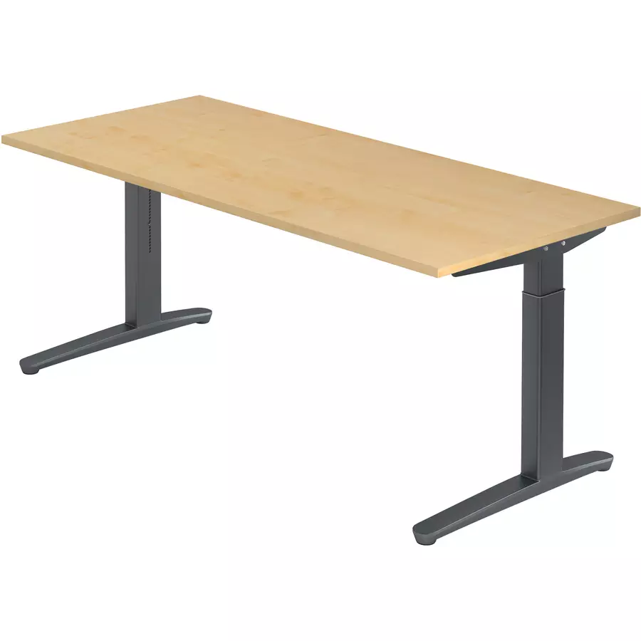Scrivania Office Materiali di legno Acero L 180 P 80 A 85 cm Struttura  estremamente stabile; telaio in acciaio sotto il piano del tavolo; bordo in  ABS da 2 mm