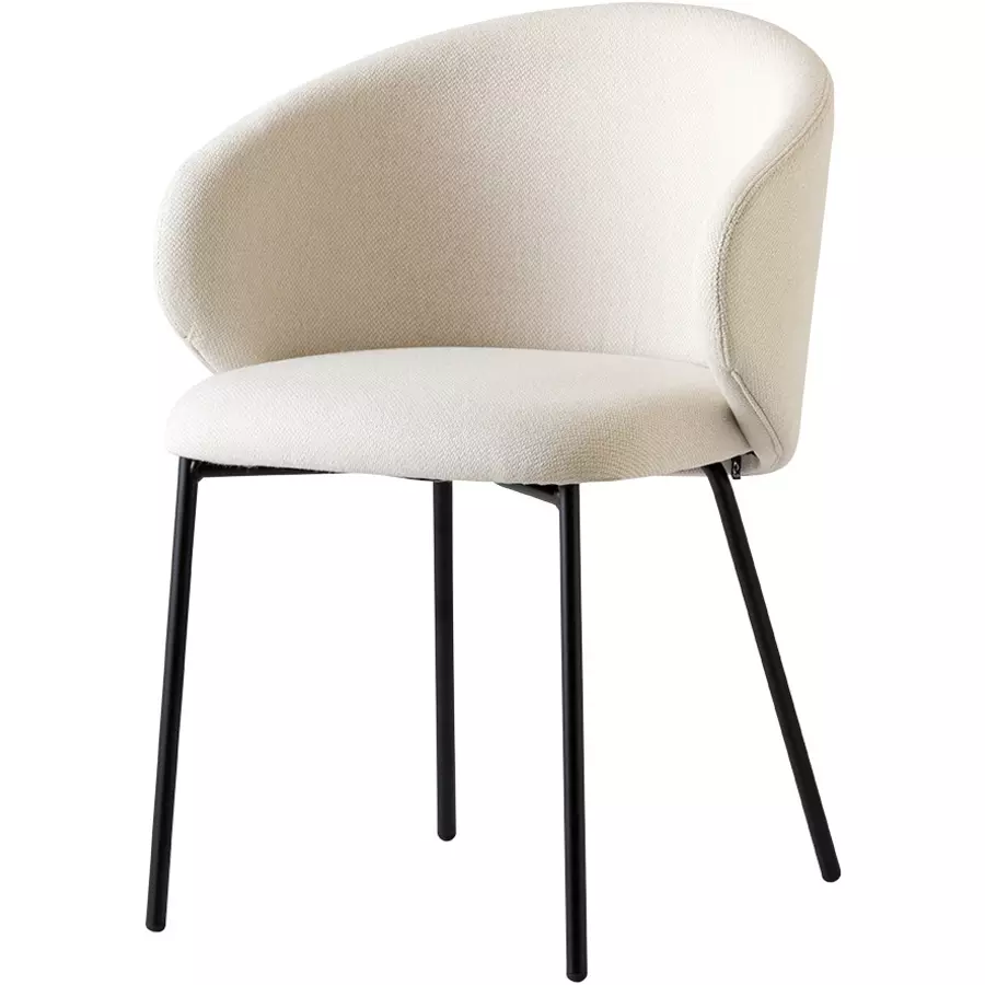Stuhl 2er-Set Tuka Metall Schwarz matt B 56 T 55 H 76 cm TUKA Sessel mit 4  Holzbeinen. Feste, gepolsterte Schale mit breiter, umlaufender Rückenlehne  und abgerundetem | Stühle