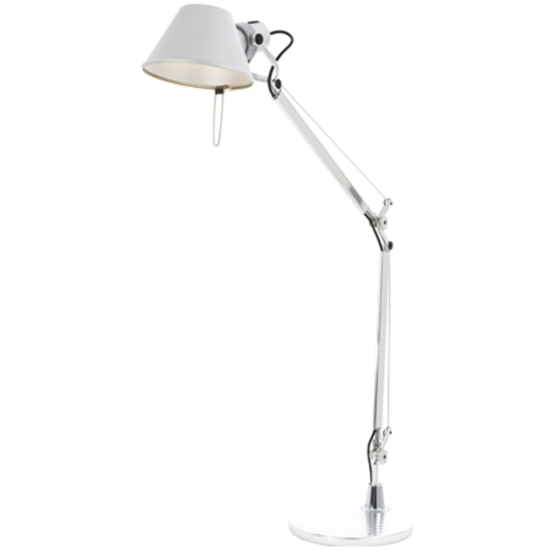 Designer-Tischlampe Artemide Tolomeo Mini silber H 54 cm - Material: Aluminium - LED - Lichtfarbe: Warmweiss - LED Energiesparlampen