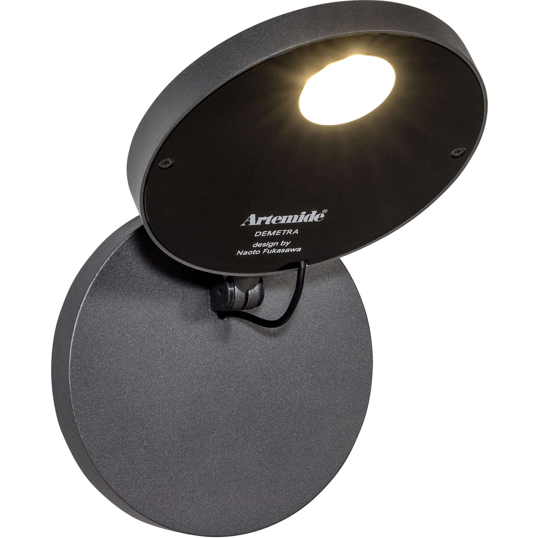 Artemide Designer-Wandlampe Demetra Grau Metall 392 lm B 13 cm - LED - Lichtfarbe: Warmweiss - LED Energiesparlampen