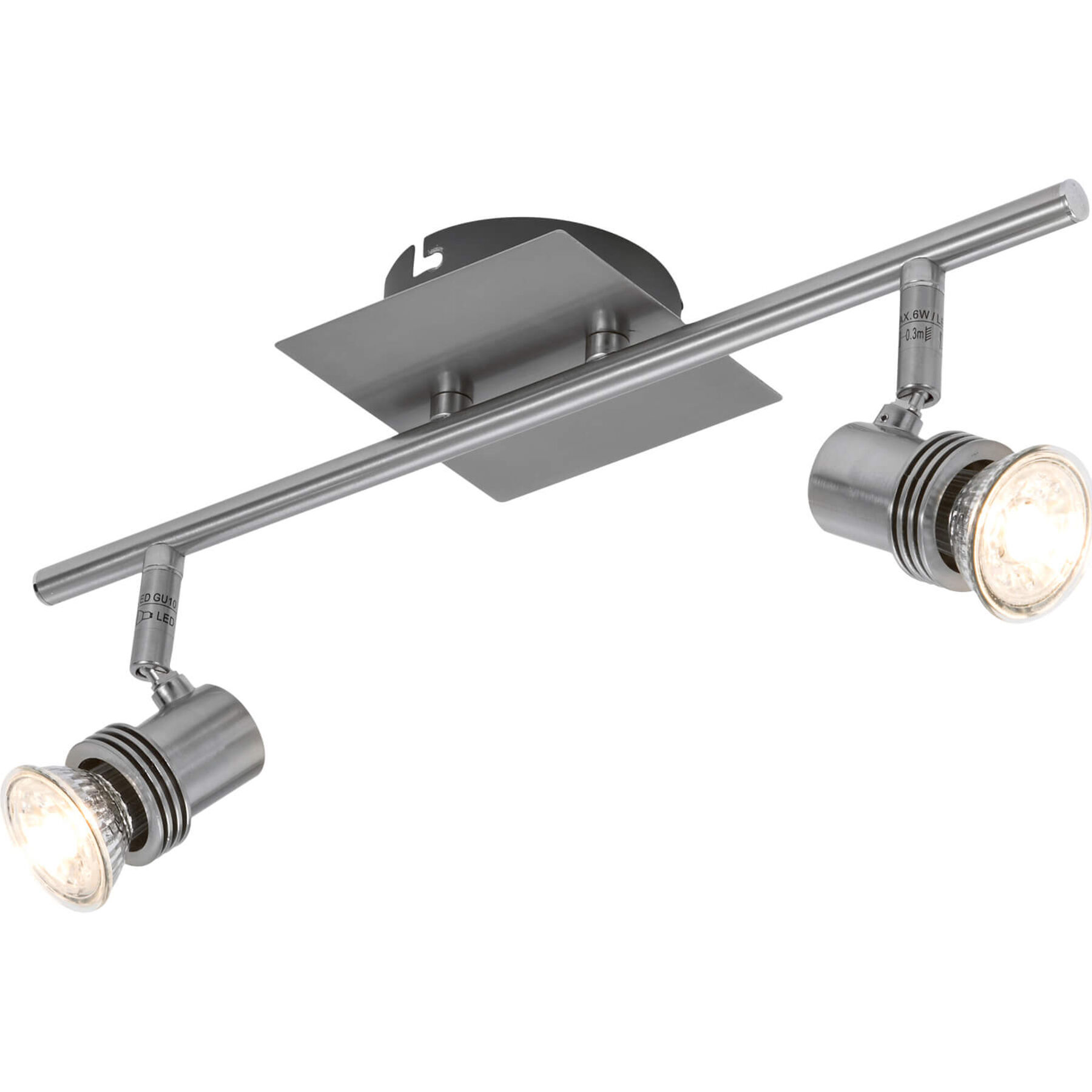 Spot Calisto Nickel Metall 480 lm Dimmbar B 39.5 cm - LED - Lichtfarbe: Warmweiss - LED Energiesparlampen