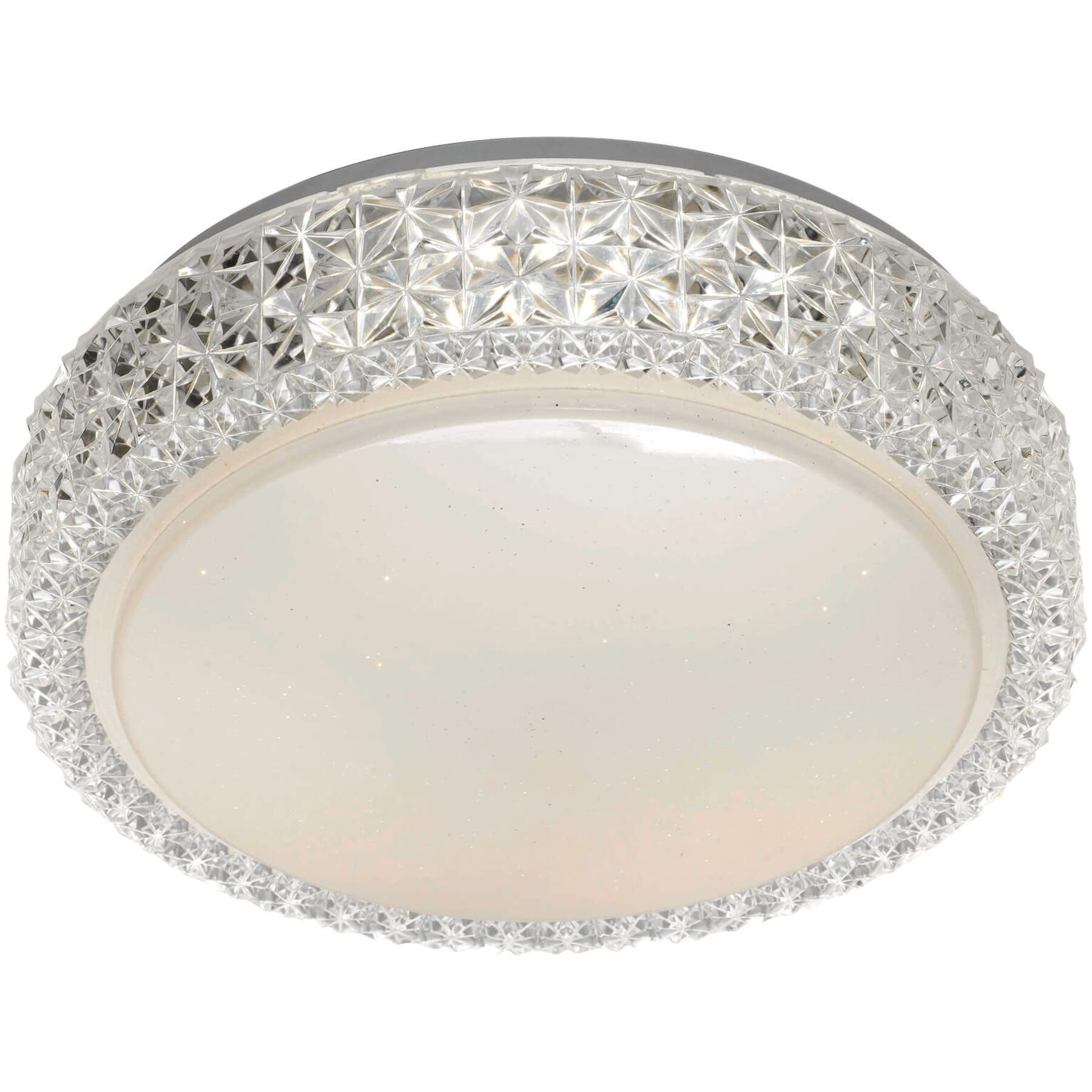 Deckenlampe Crown klar Metall/Acrylglas 2050 lm B 28 cm - LED - Lichtfarbe: Warmweiss- LED Energiesparlampe