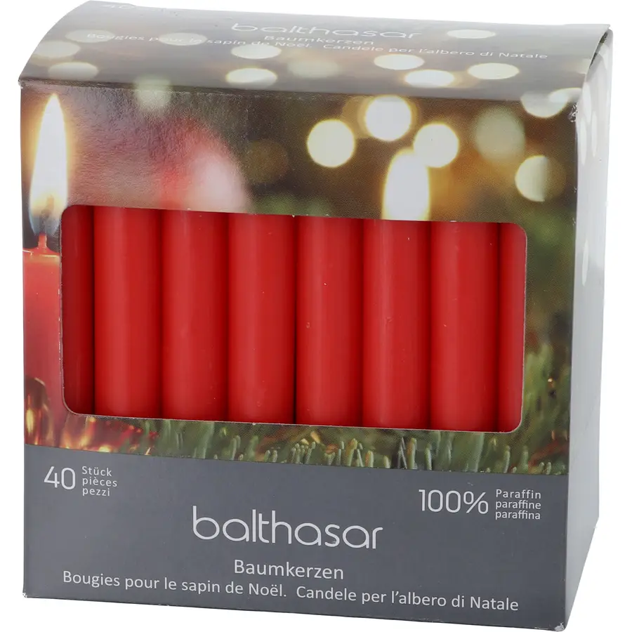 Weihnachtsbaumkerzen Basic rot Paraffin H 100 D 13 cm 1.5 hr