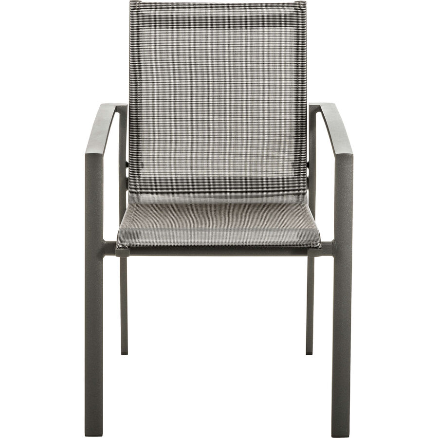 Gartenstuhl Malaga Schwarz Aluminium 62.5 cm Stapelbar
