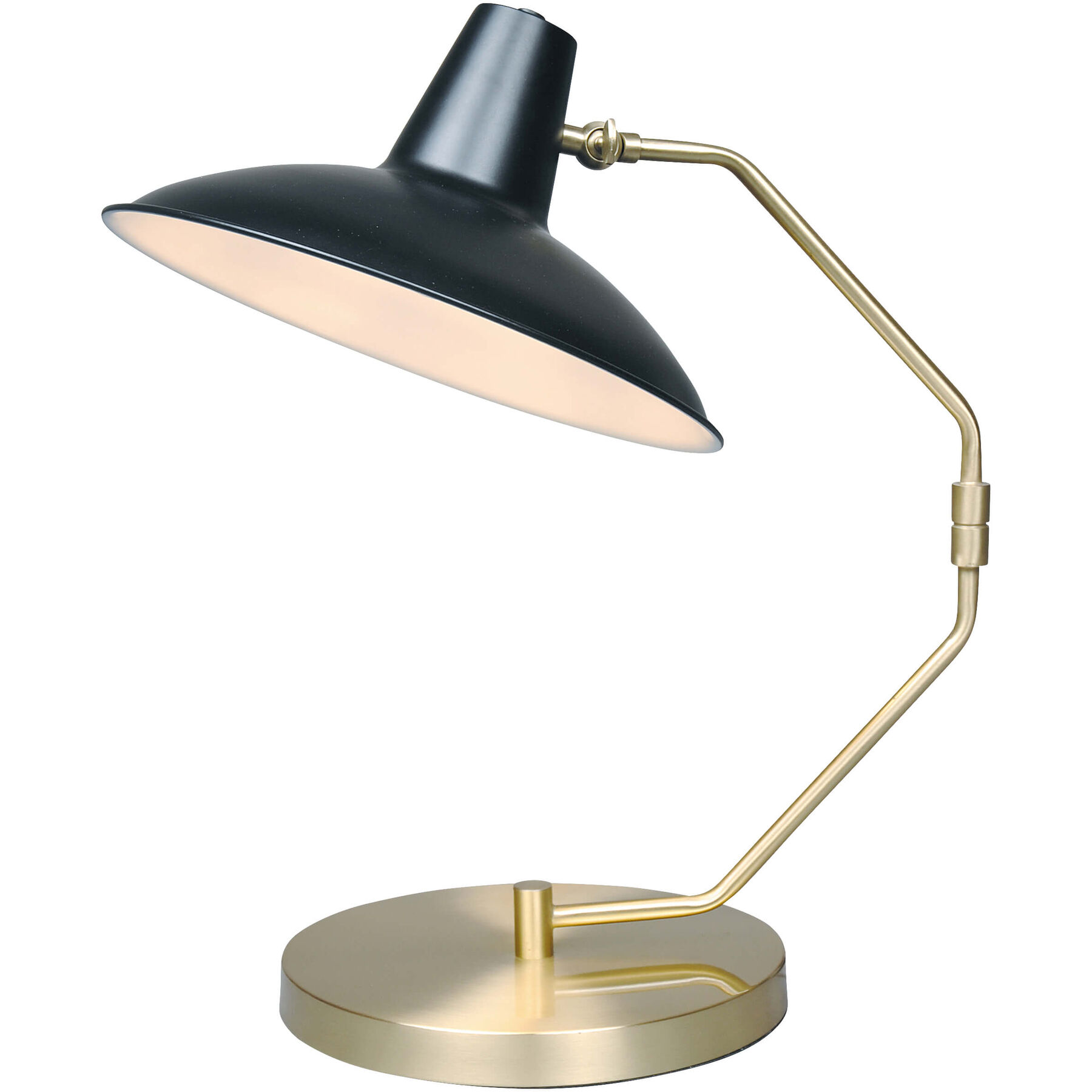 Tischlampe Vernet schwarz, messing Metall H 63 cm