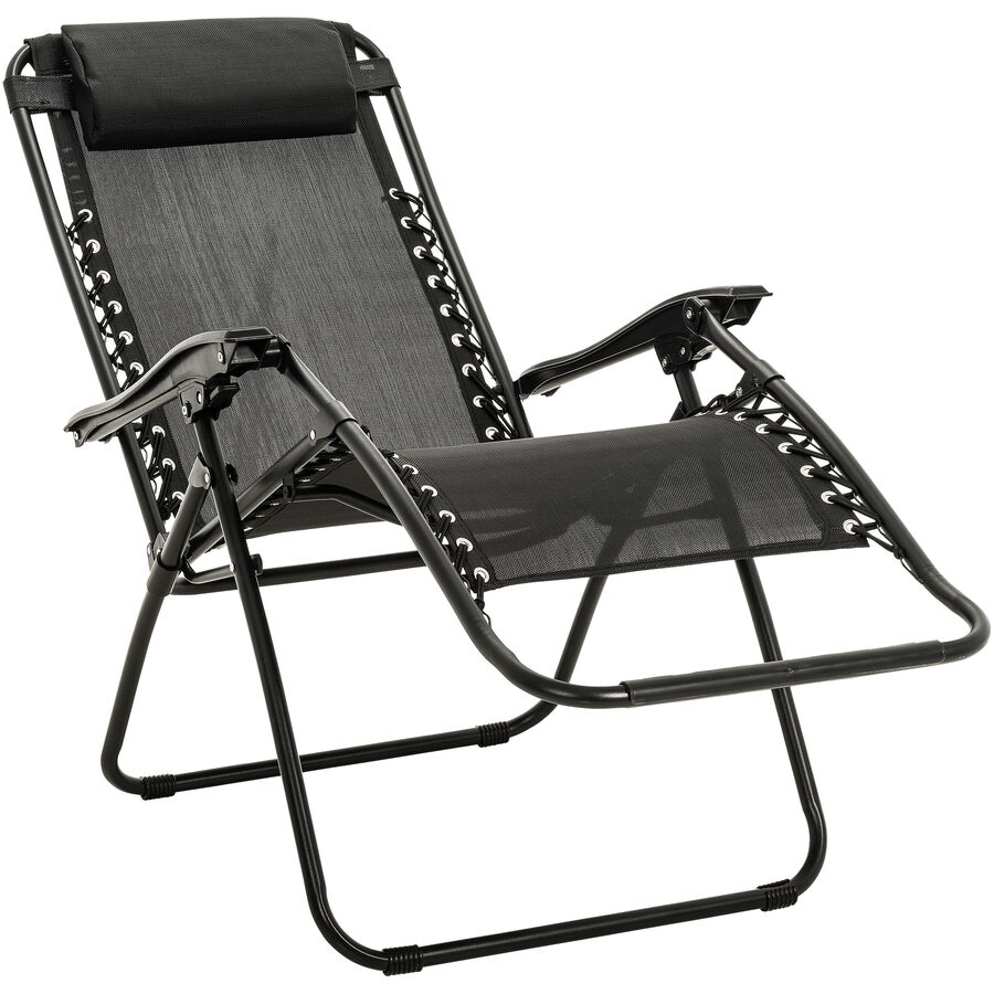 Gartenliege Kingston Schwarz Metall 66 cm 110 cm 89 cm - Material: Textilen - Gartenliege - Wetterfeste Gartenmöbel & Accessoires