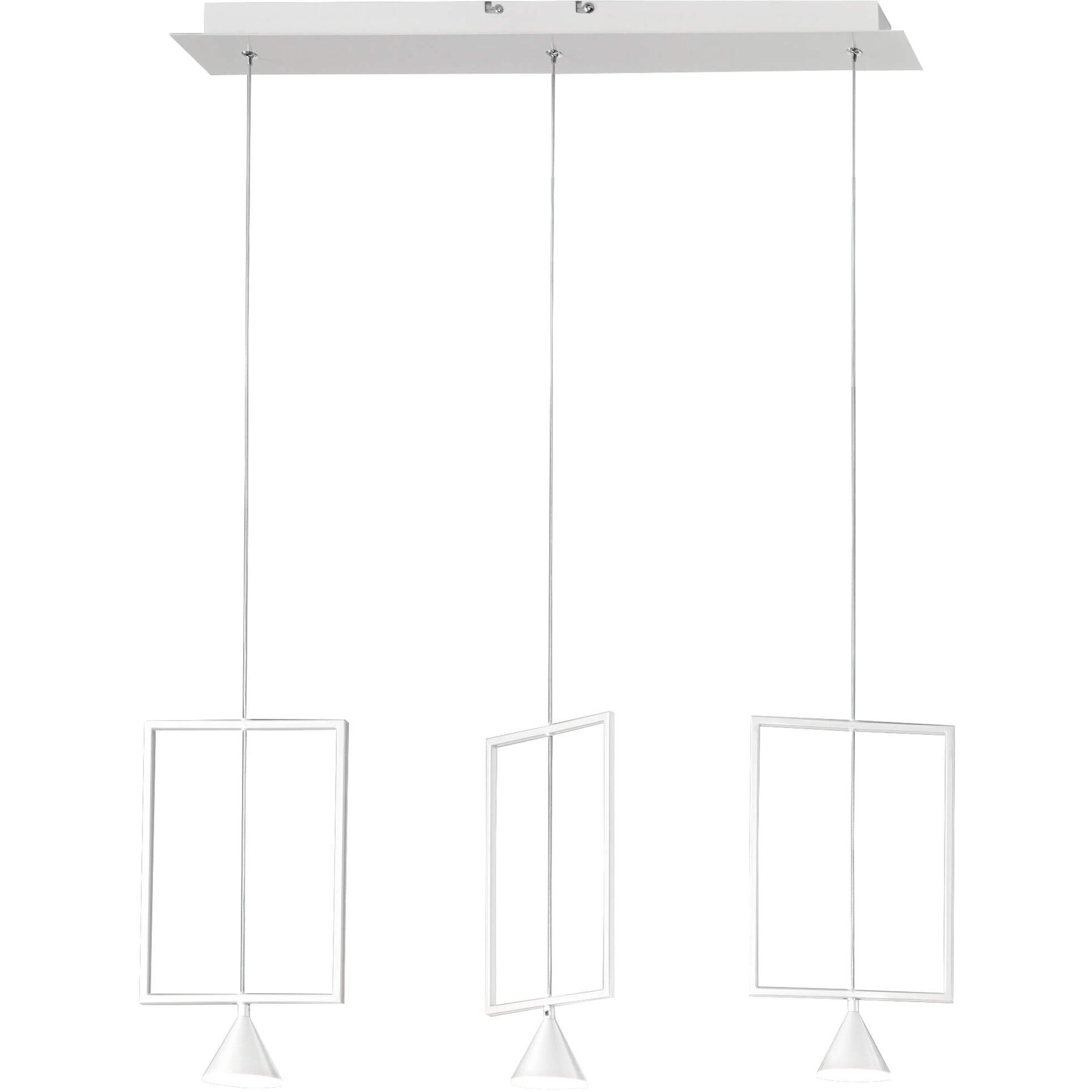 Pendellampe Dane weiss Metall 2260 lm B 73 cm - LED - Lichtfarbe: Warmweiss- LED Energiesparlampe
