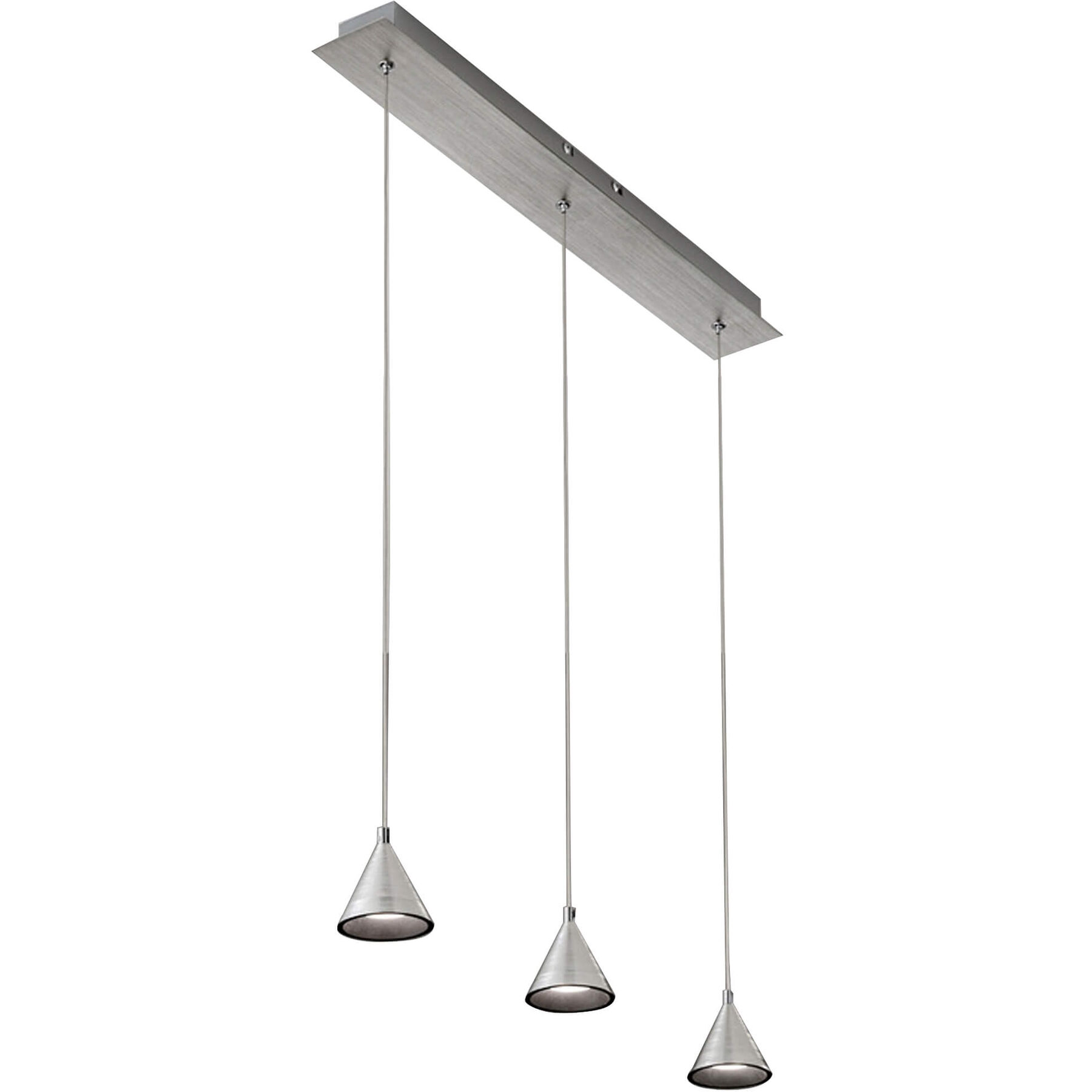 Pendellampe Dalia Aluminium satiniert Metall 2260 lm B 65 cm - LED - Lichtfarbe: Warmweiss- LED Energiesparlampe