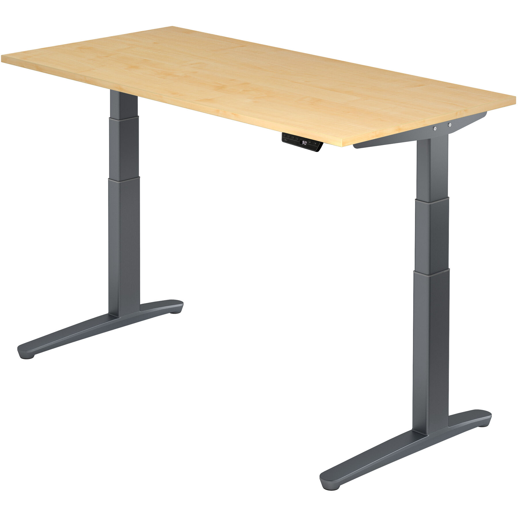 Schreibtisch Office Ahorn Dekor Holzwerkstoff Höhenverstellbar B 160 T 80 cm