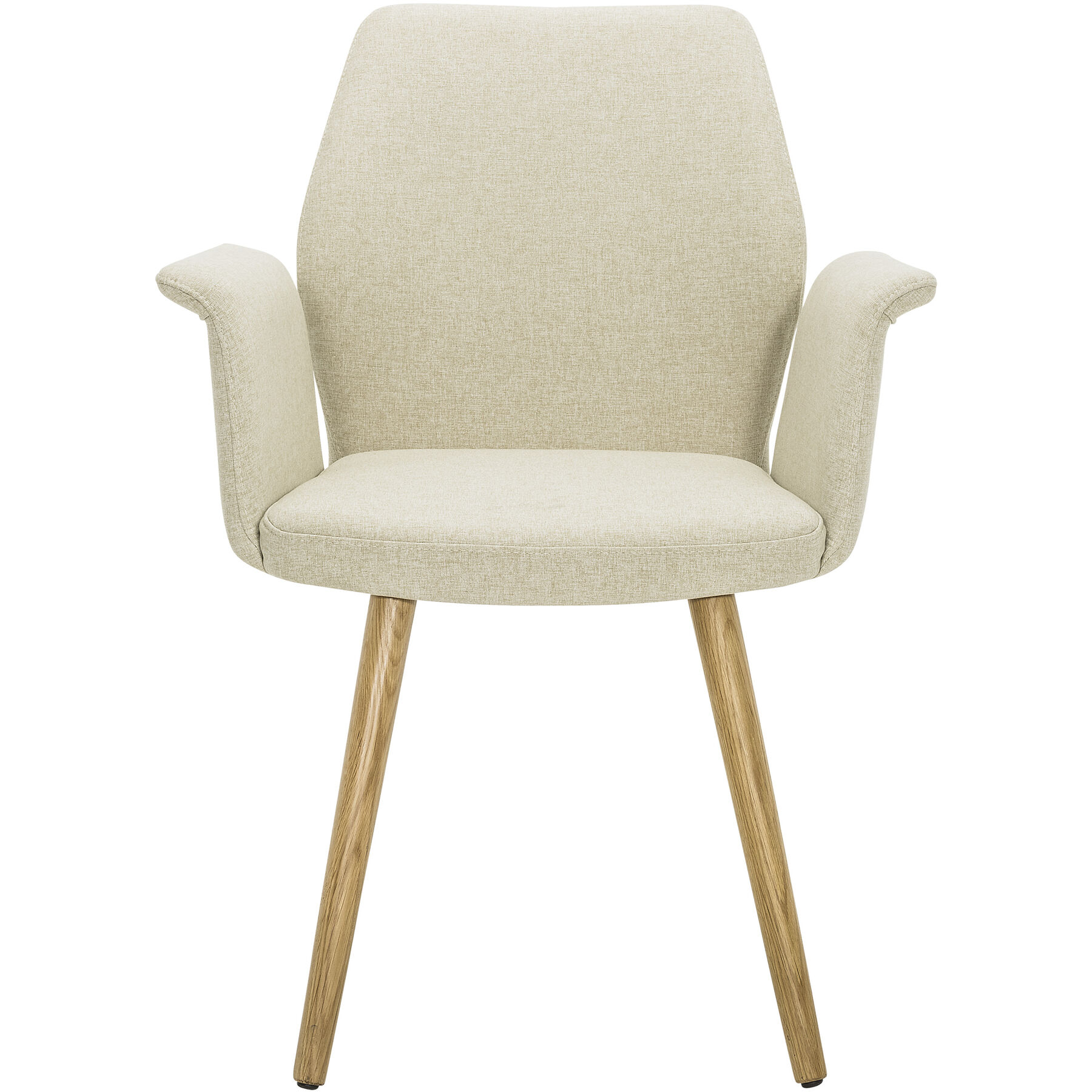 Armlehnstuhl Elonie Beige, Braun Stoff, Holz