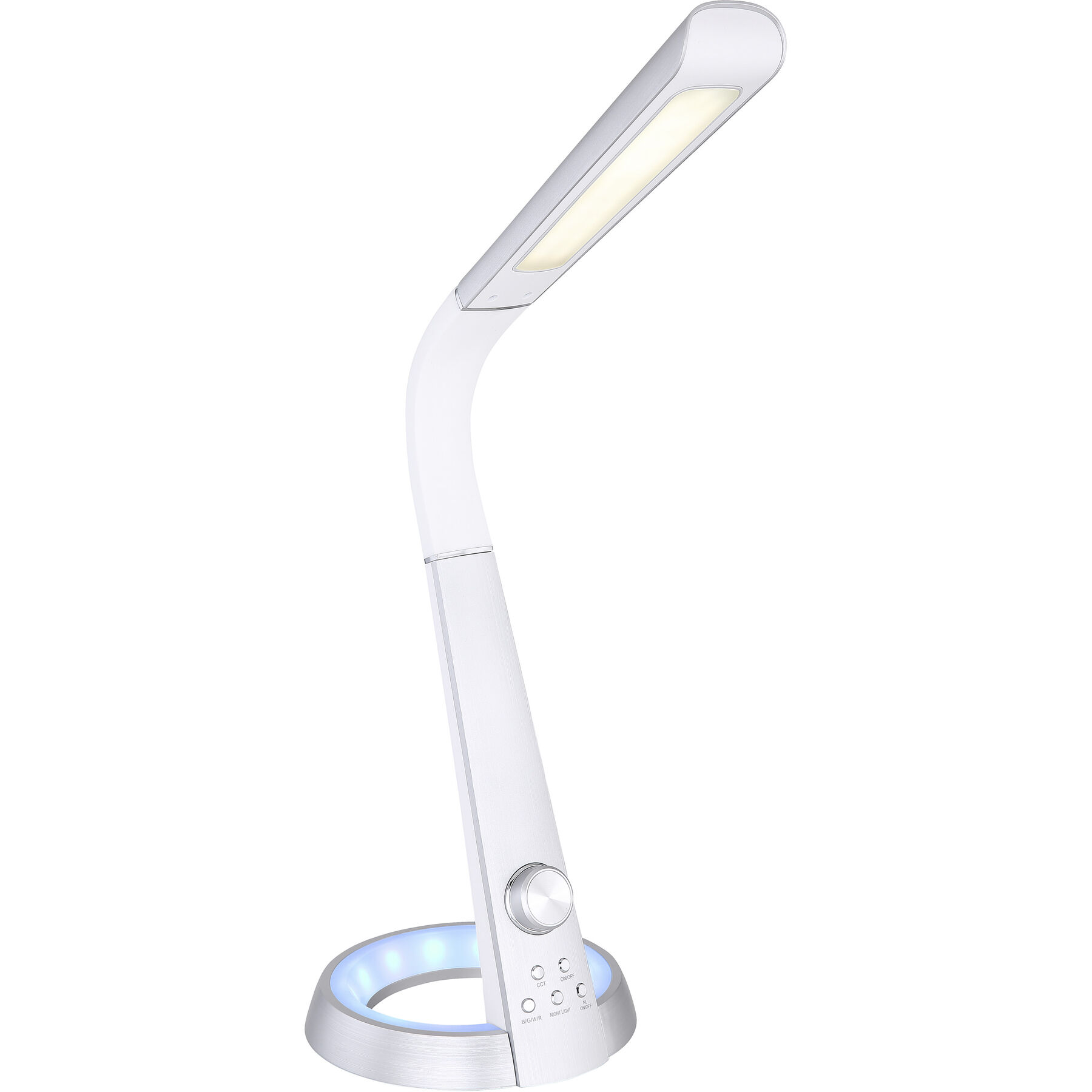 Bürolampe Vergato Silber Kunststoff H 64 cm - LED - Lichtfarbe: Warmweiss - Kaltes Tagesweiss - LED Energiesparlampen
