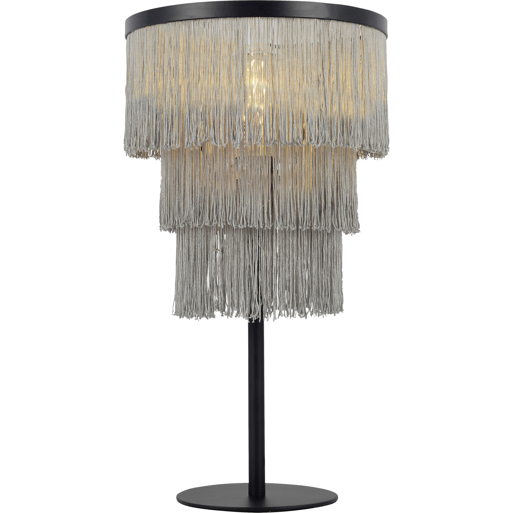 Tischlampe Charente grau, schwarz Metall H 45 cm