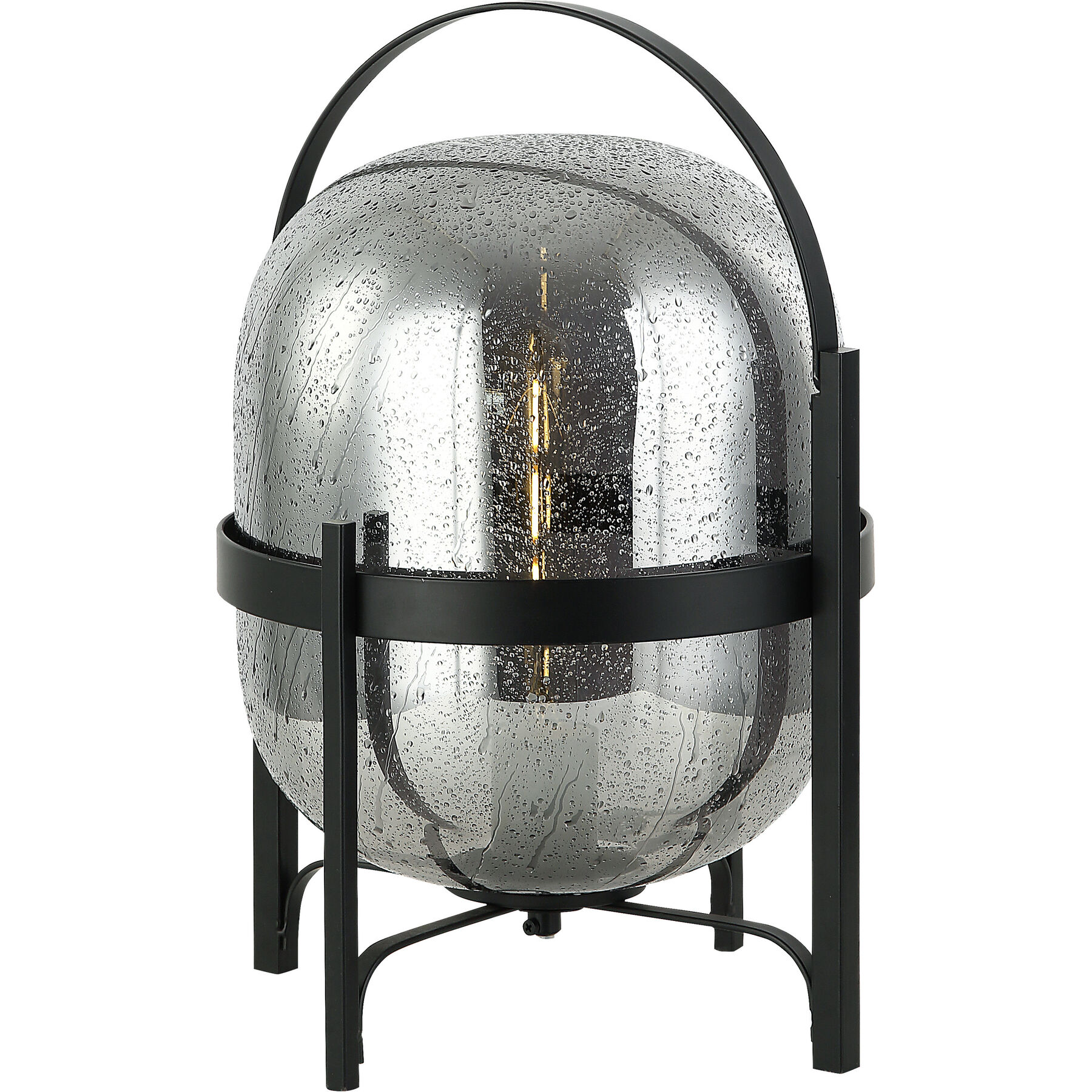 Tischlampe Gavia Rauchgrau Glas H 41 cm