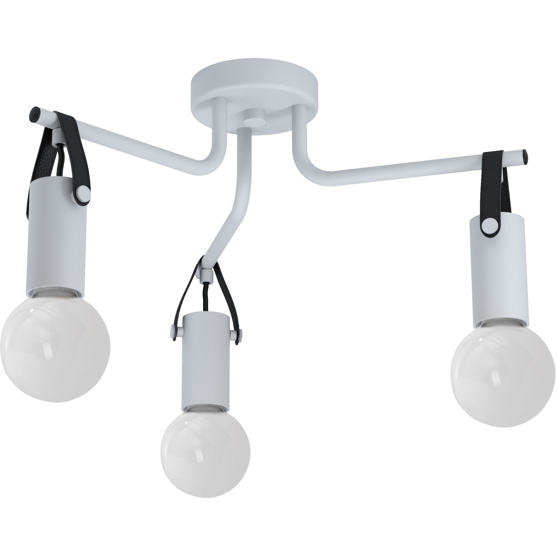 Eglo Deckenlampe Apricale Grau/Schwarz Leder/Metall 24 cm - Material: Metall/Leder