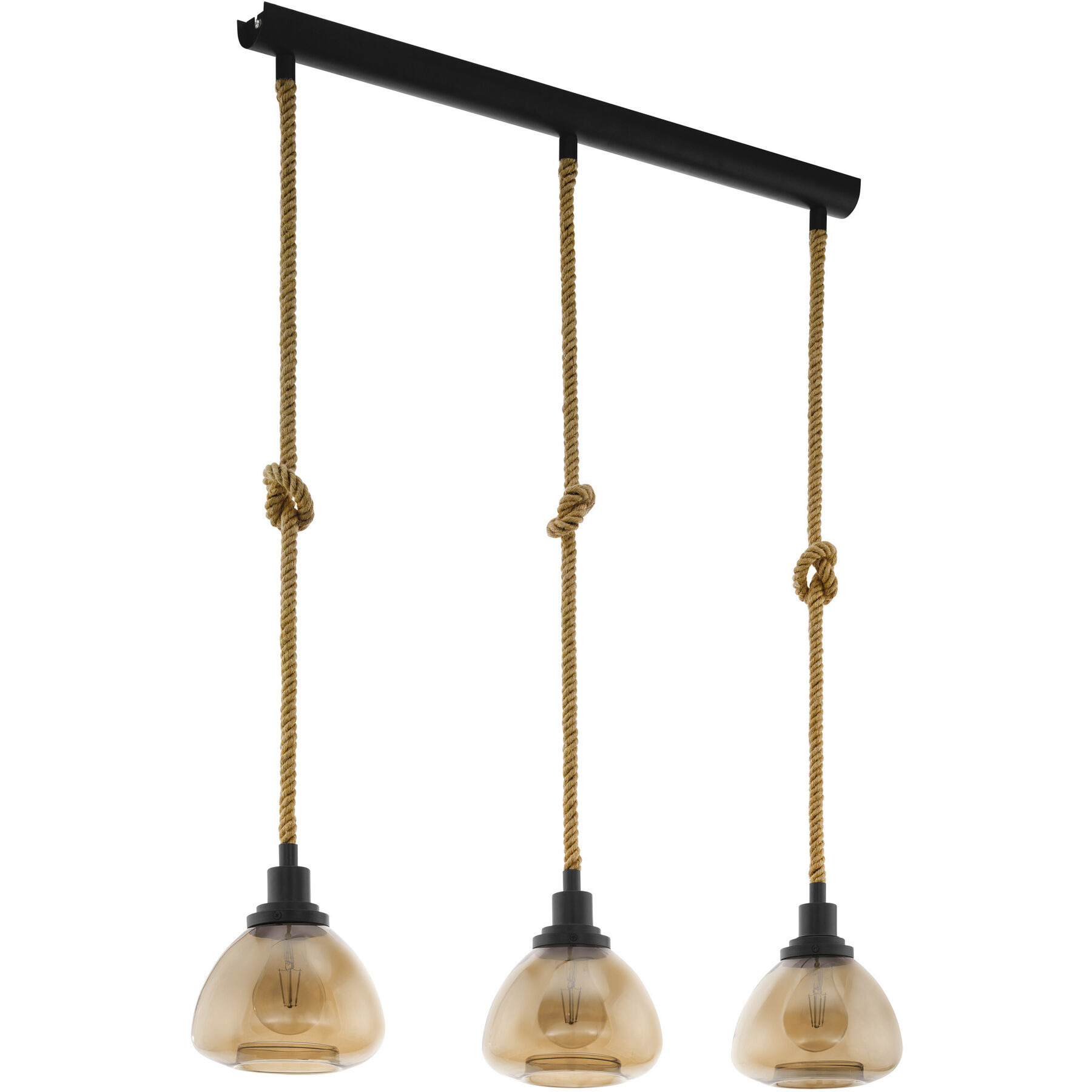 Eglo Pendellampe Rampside Schwarz Stahl/Glas 19.5 cm 123 cm - Material: Stahl/ Glas