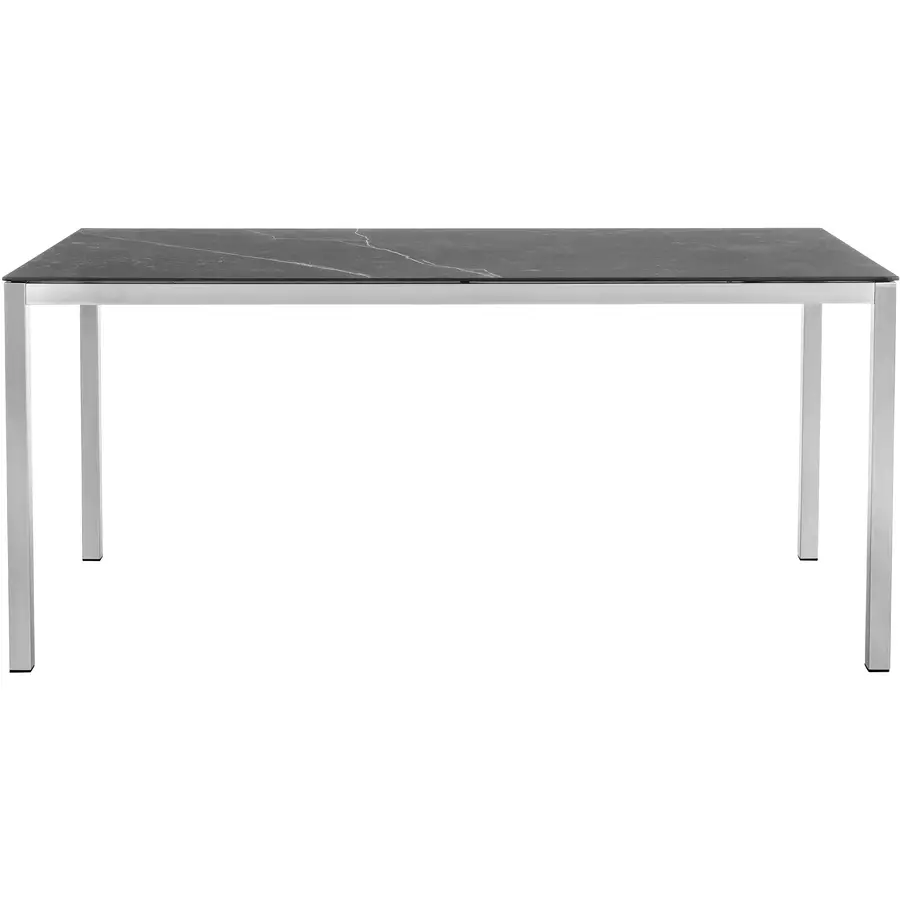 Esstisch Valerie Mineralkeramik/Edelstahl Chrom/schwarz B 160 T 80 cm