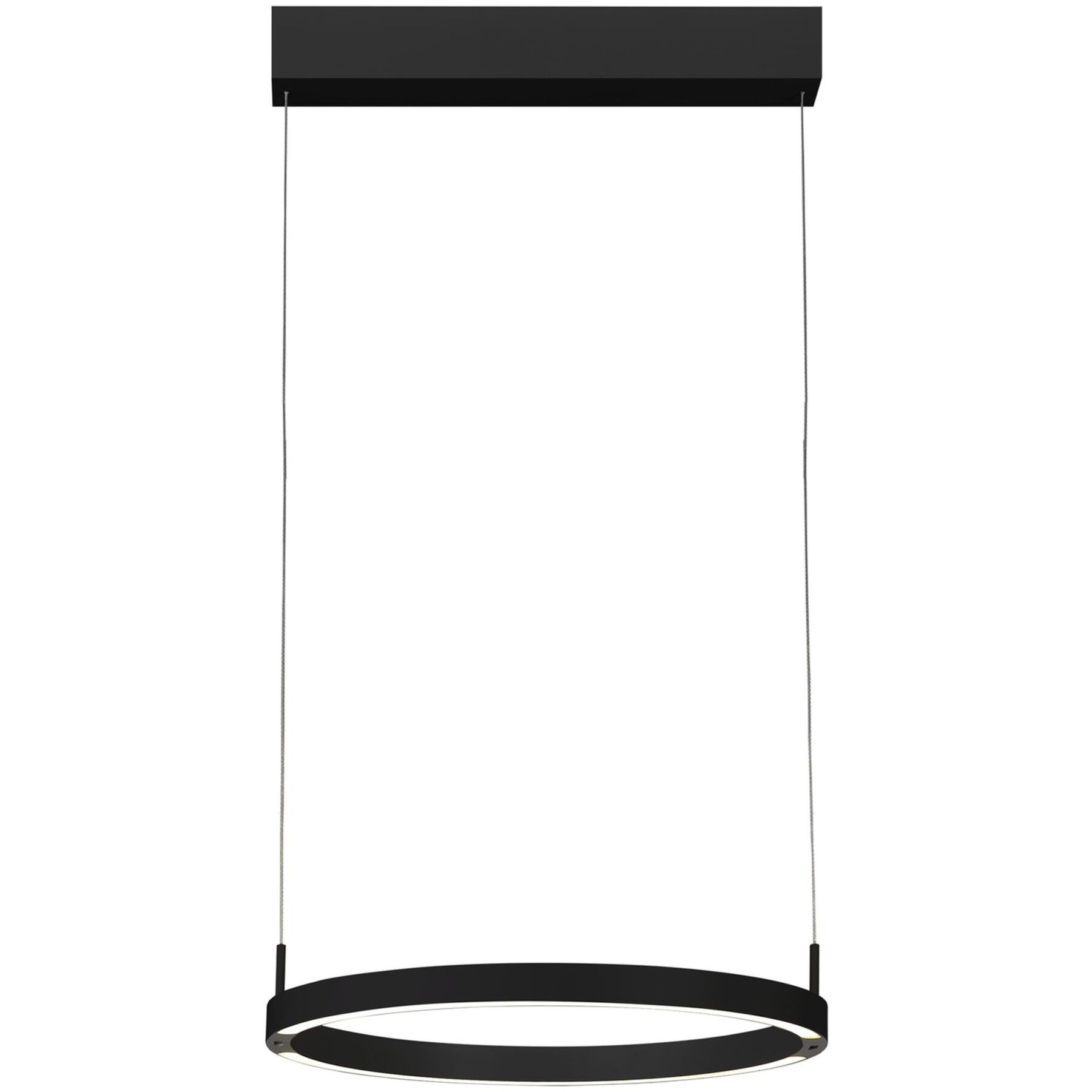 Bopp Pendellampe Float Schwarz Aluminium 5000 lm Dimmbar B 40 cm - LED - Lichtfarbe: Extra warmweiss - Tageslichtweiss - LED Energiesparlampen