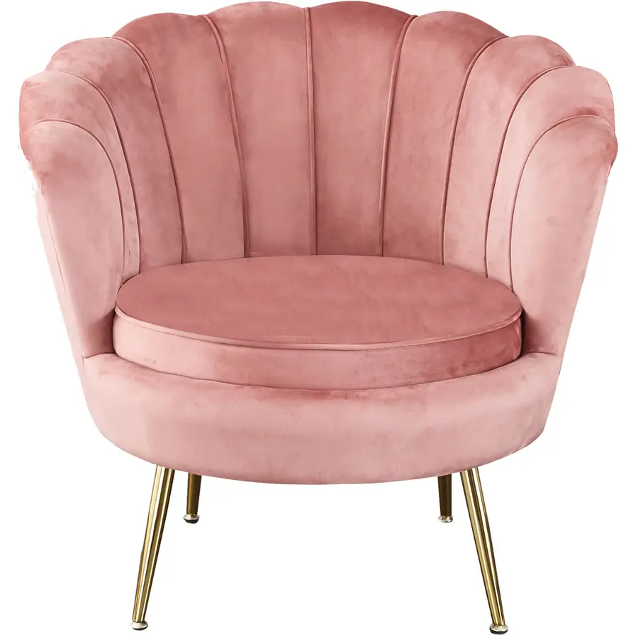 Sessel Tilde Rose, Gold Samt, Metall B 76 T 76 H 78 cm
