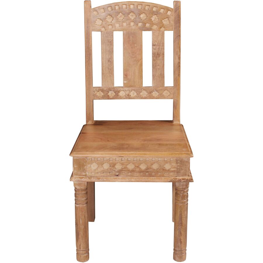 Stuhl 2er-Set Anela 45 cm - Farbe: Natur - Material: Mango - Stuhl 2er-Set