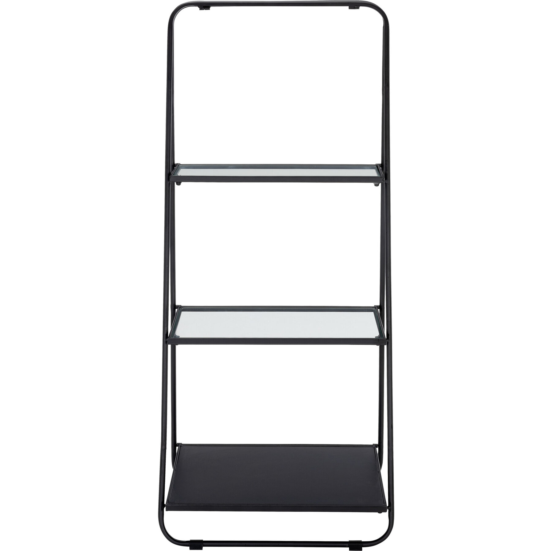 Regal Stone schwarz, transparent Stahl, Glas B 50 cm H 120.5 cm - Regal