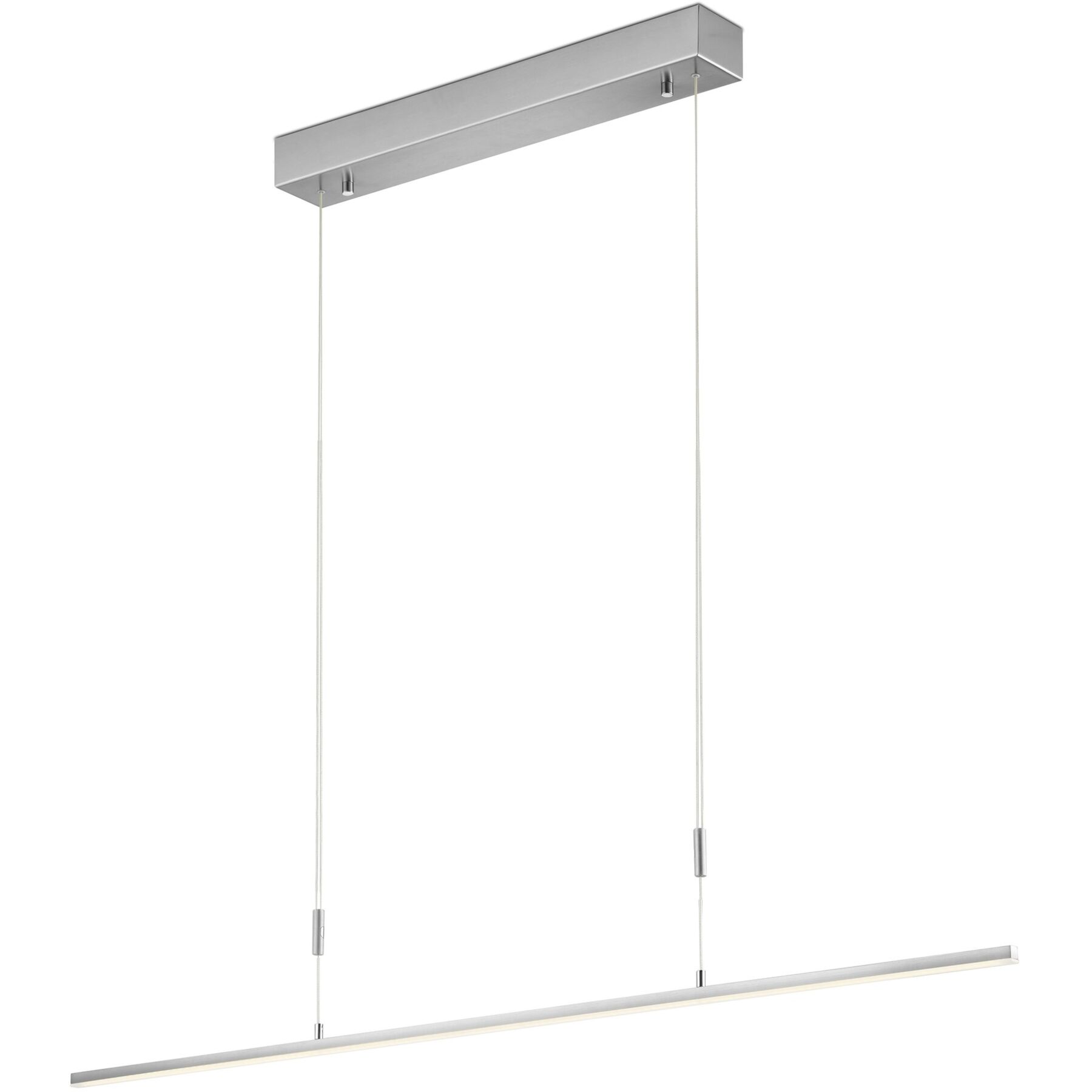 Bankamp Pendellampe Slim Nickel matt/Chrom abgesetzt Glas 2500 lm Dimmbar B 98 cm - LED - Lichtfarbe: Extra warmweiss- LED Energiesparlampe