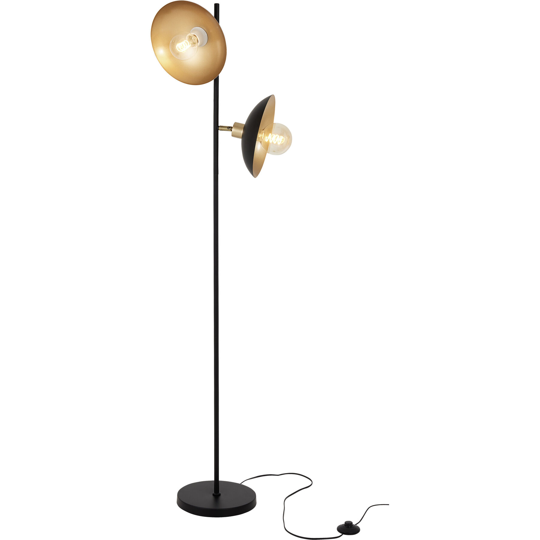 Stehlampe Soria Schwarz-gold Metall H 154 cm