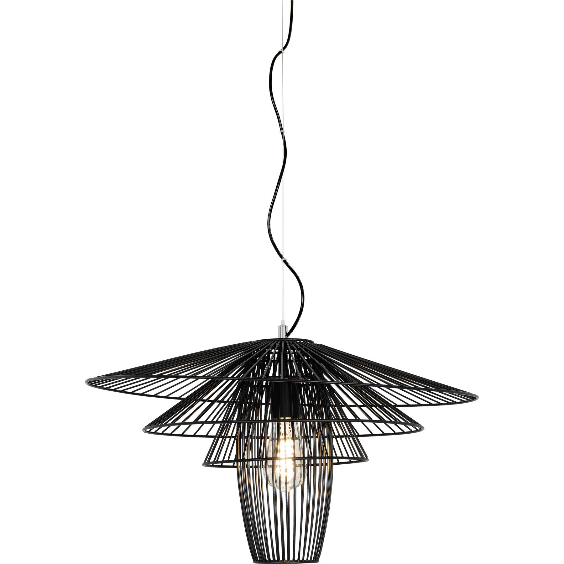 Pendellampe Daana Schwarz Metall B 75 cm - Lichtfarbe: Warmweiss