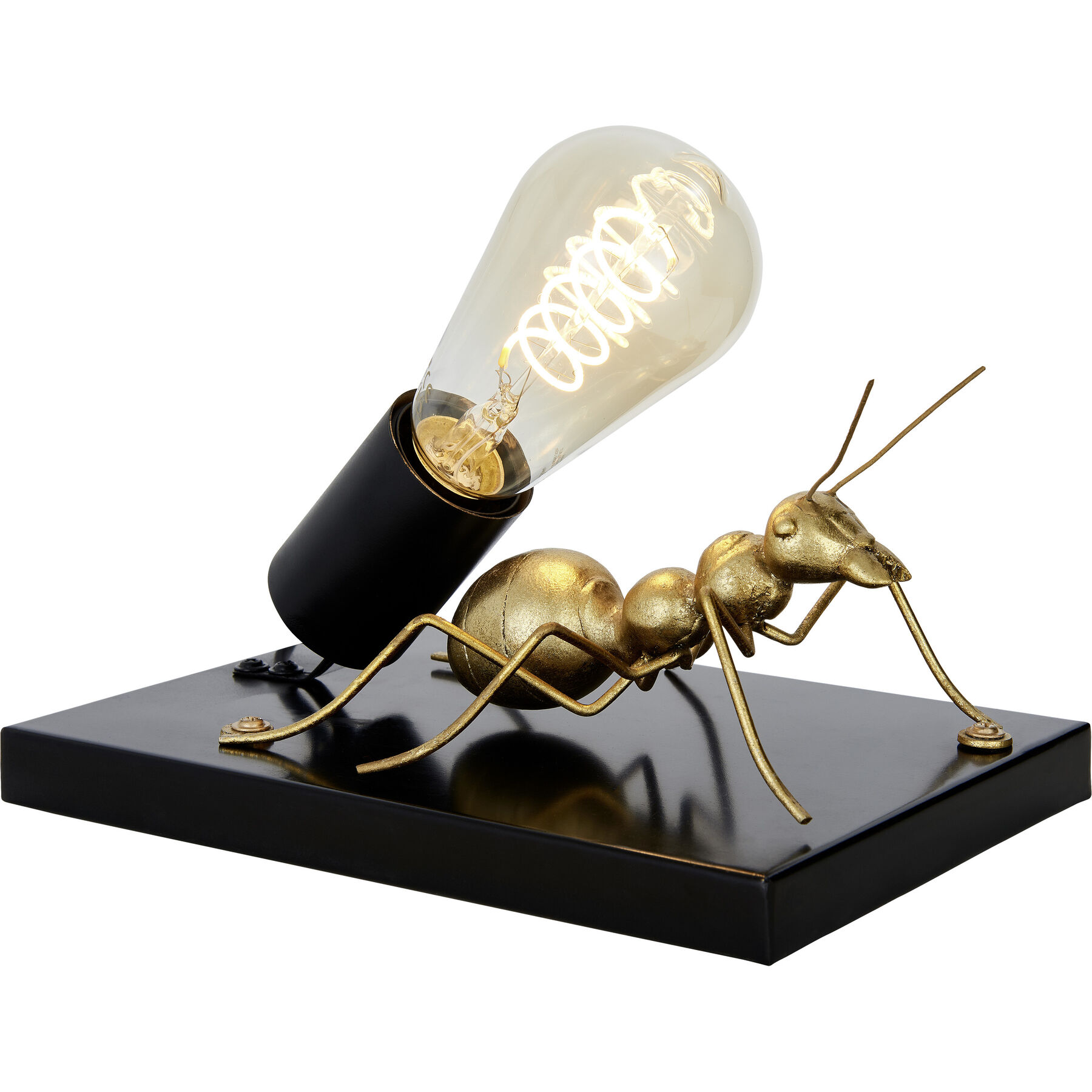 Tischlampe Tora schwarz, gold Metall H 16 cm