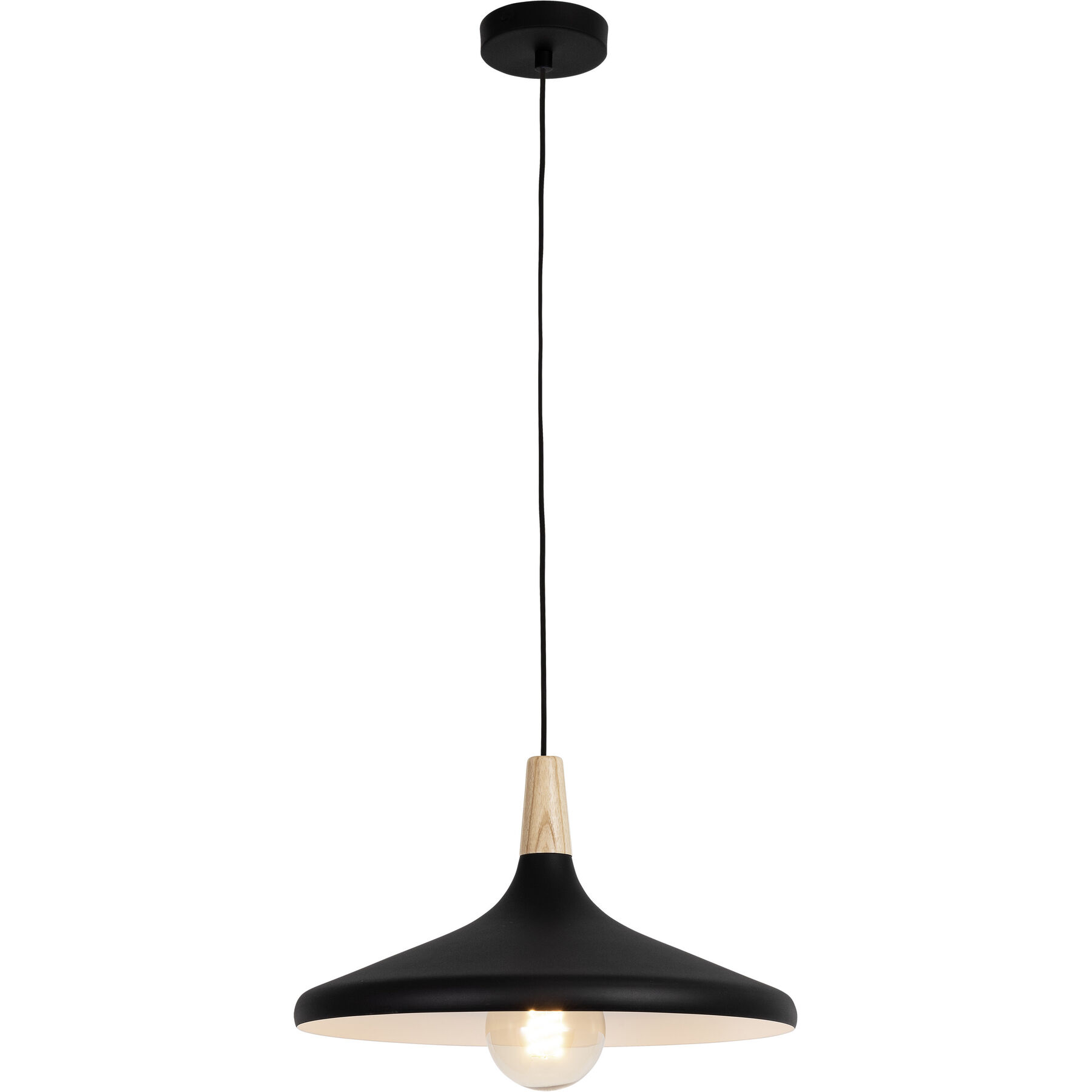 Pendellampe Hino Schwarz/Braun Holz/Metall B 39 cm