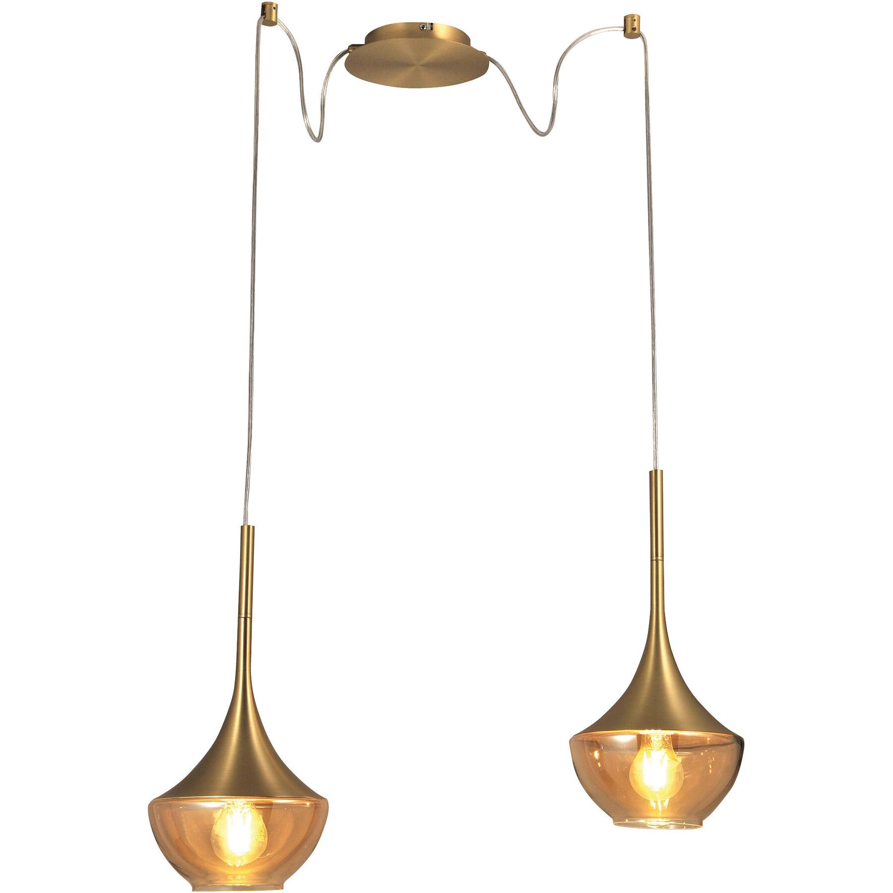 Pendellampe Lindita messing Metall/Glas B 70 cm