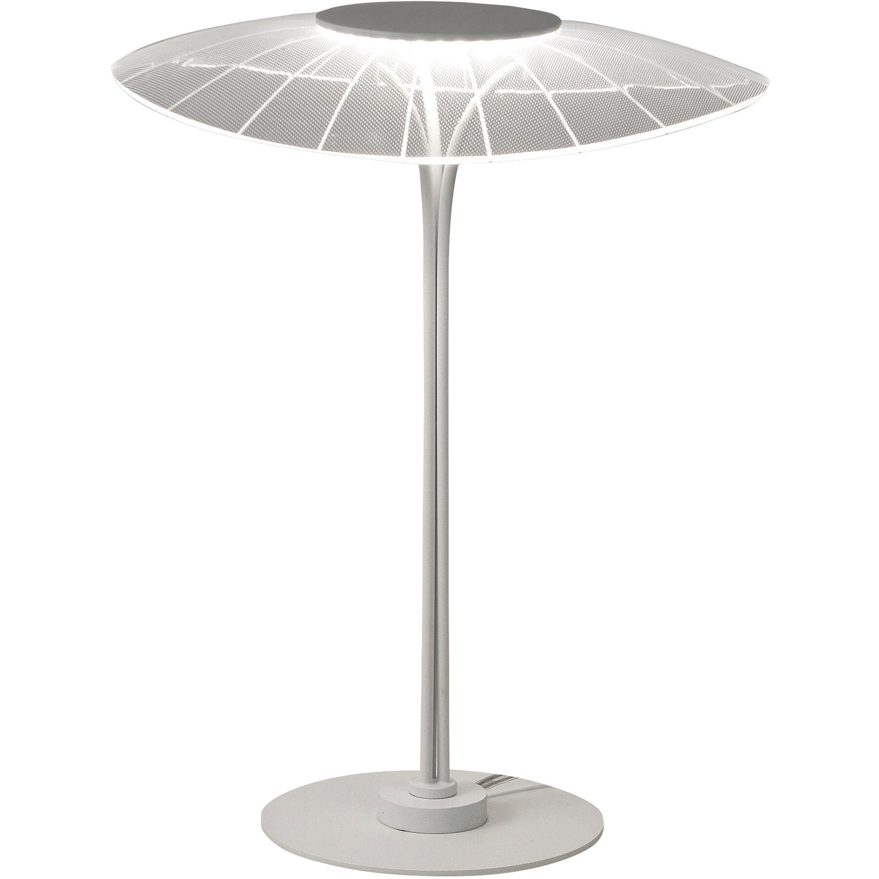 Tischlampe Arber weiss Metall/Methacrylat H 38 cm 1100 lm - LED - Lichtfarbe: Warmweiss- LED Energiesparlampe