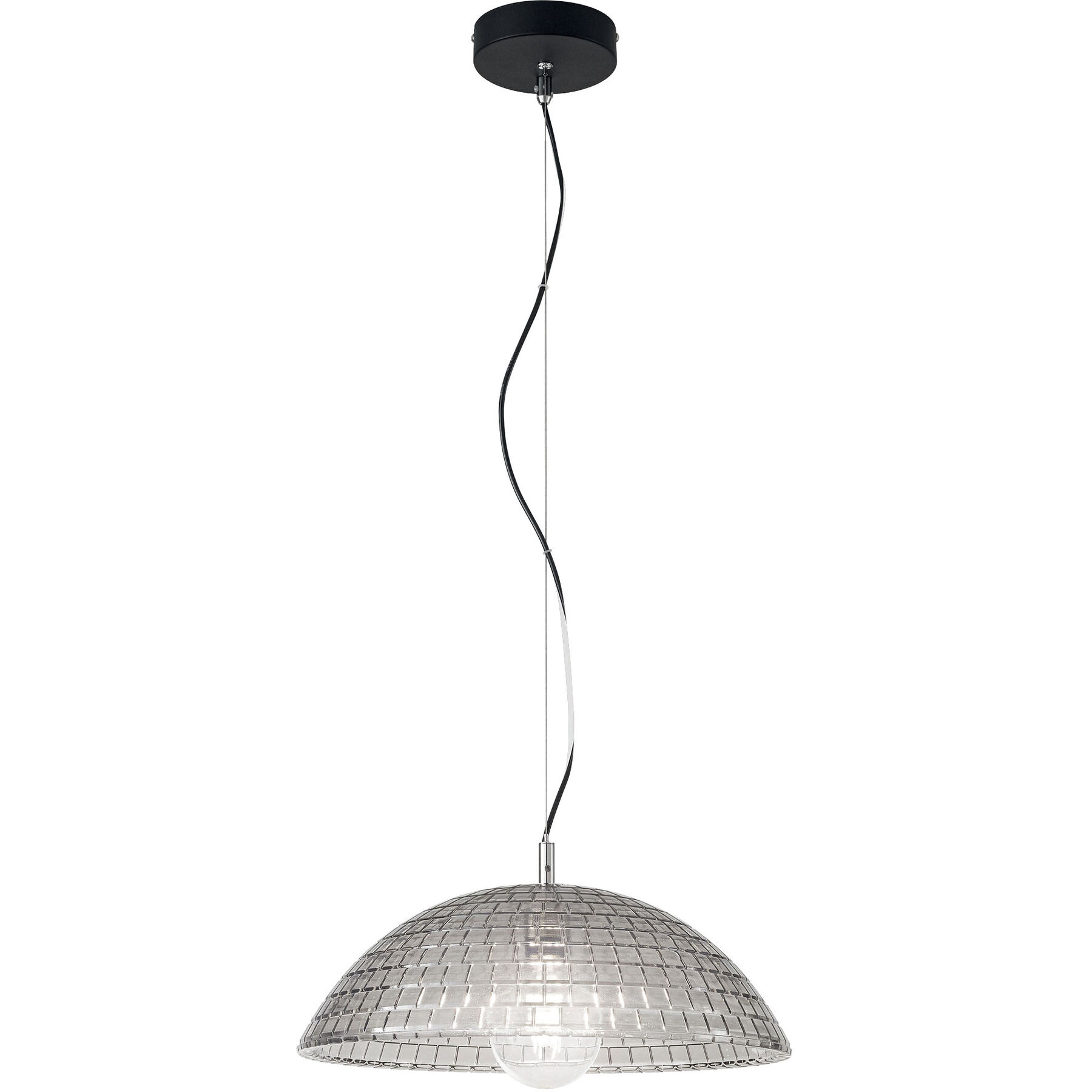Pendellampe Astona grau Metall/Glas