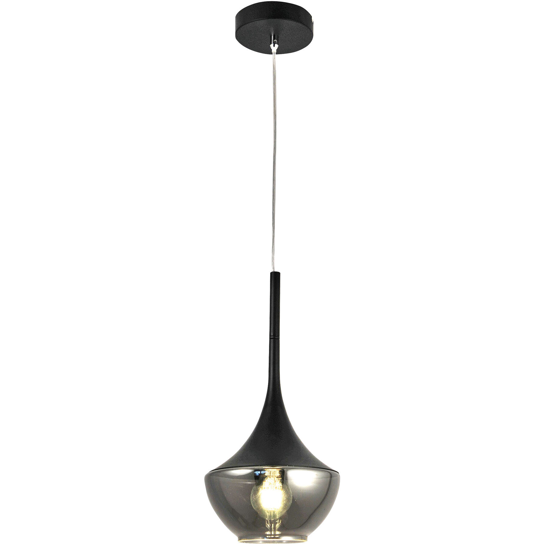 Pendellampe Lindita schwarz Metall/Glas