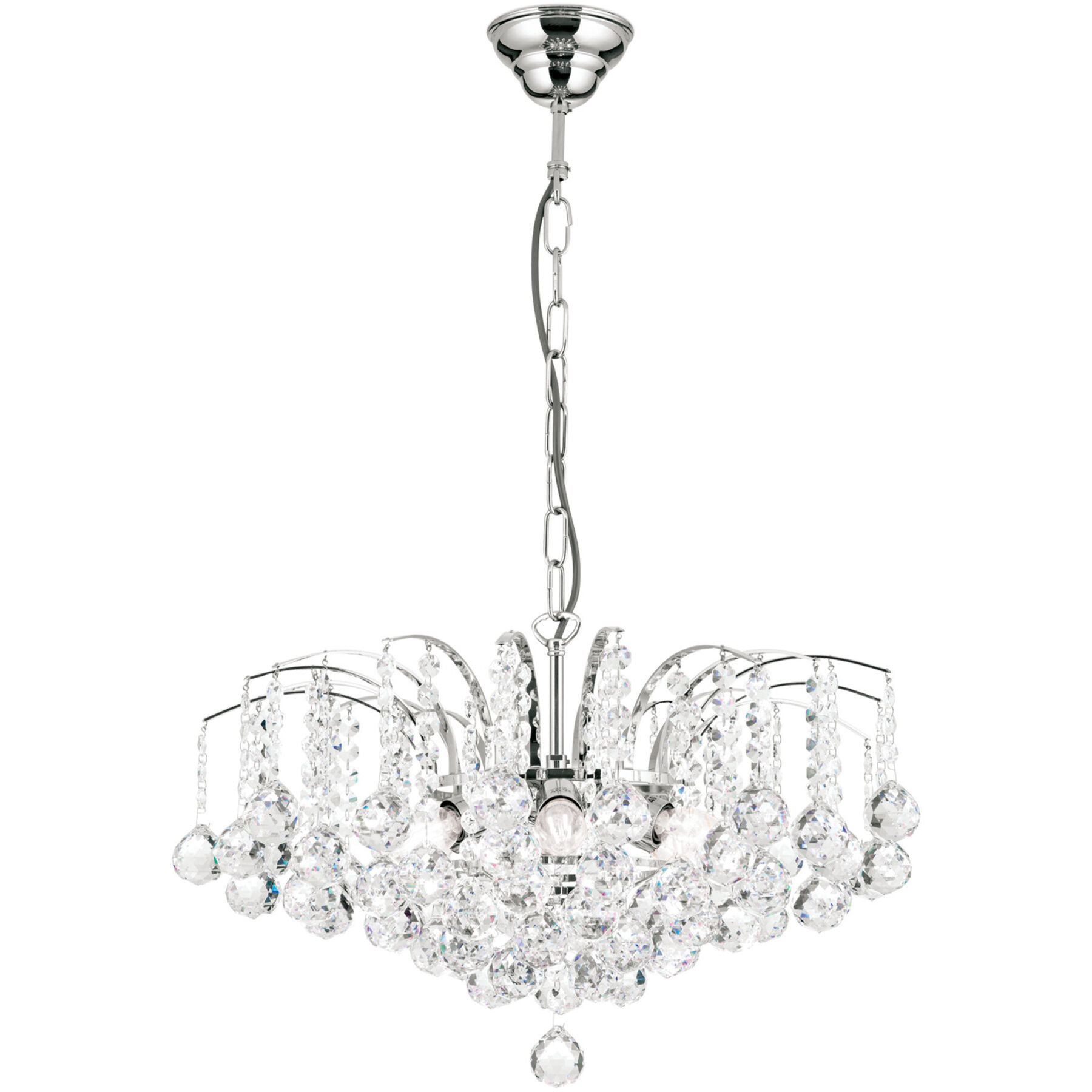 Briamond Pendellampe Sheraton chrom Messing/Kristall B 52 cm