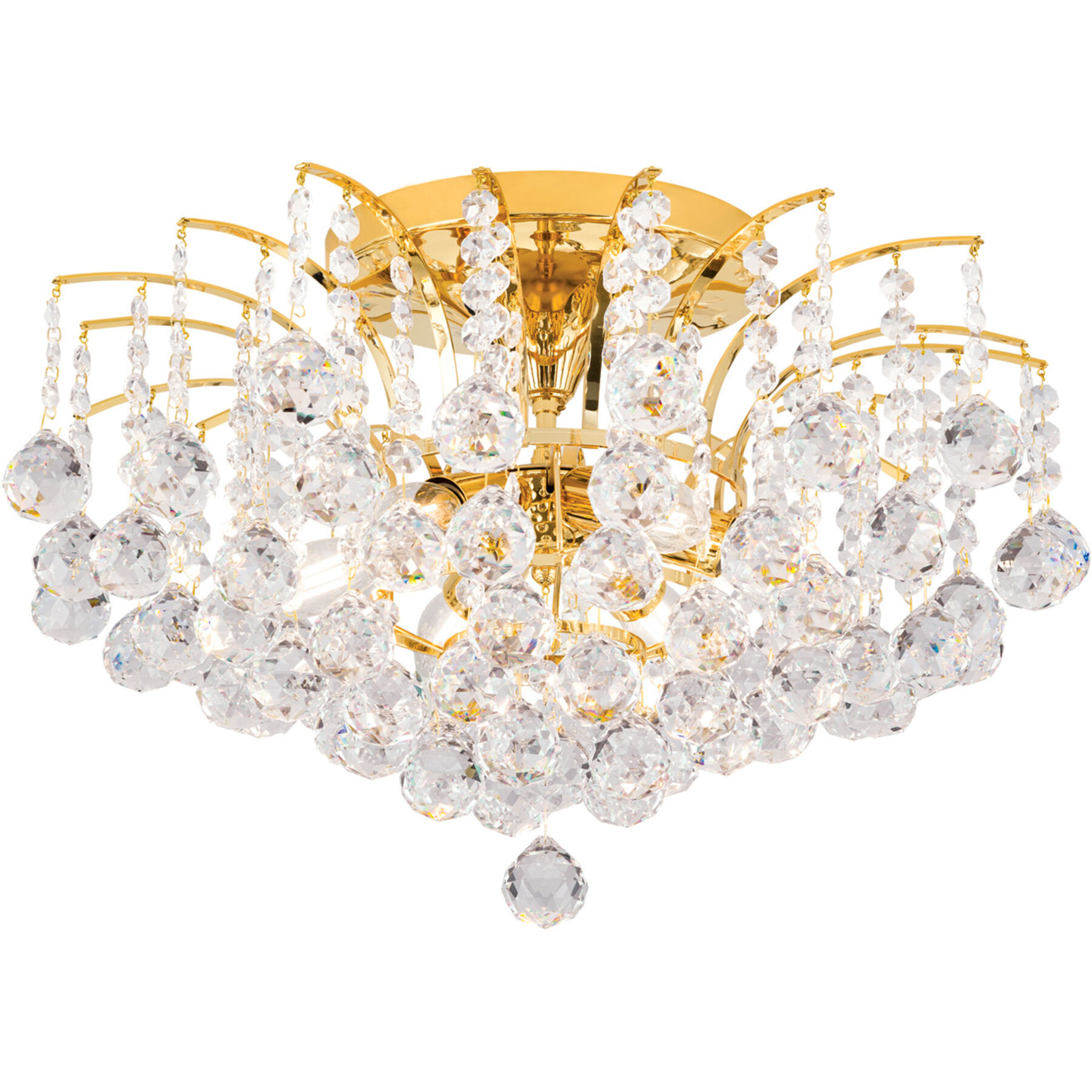 Briamond Deckenlampe Sheraton gold Messing/Kristall B 52 cm