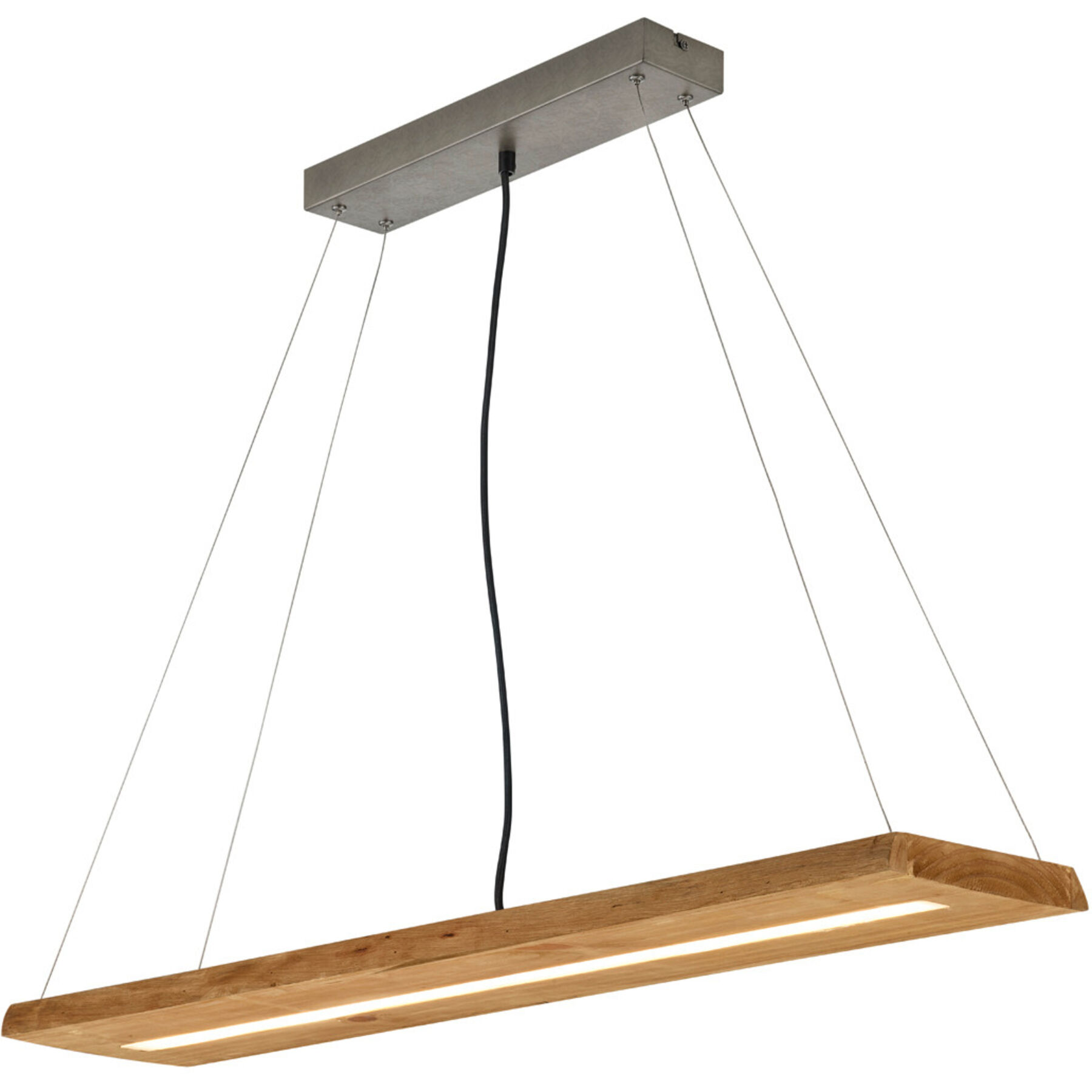 Pendellampe Nerko holzfarben Holz 3400 lm Dimmbar B 100 cm - LED - Lichtfarbe: Warmweiss- LED Energiesparlampe