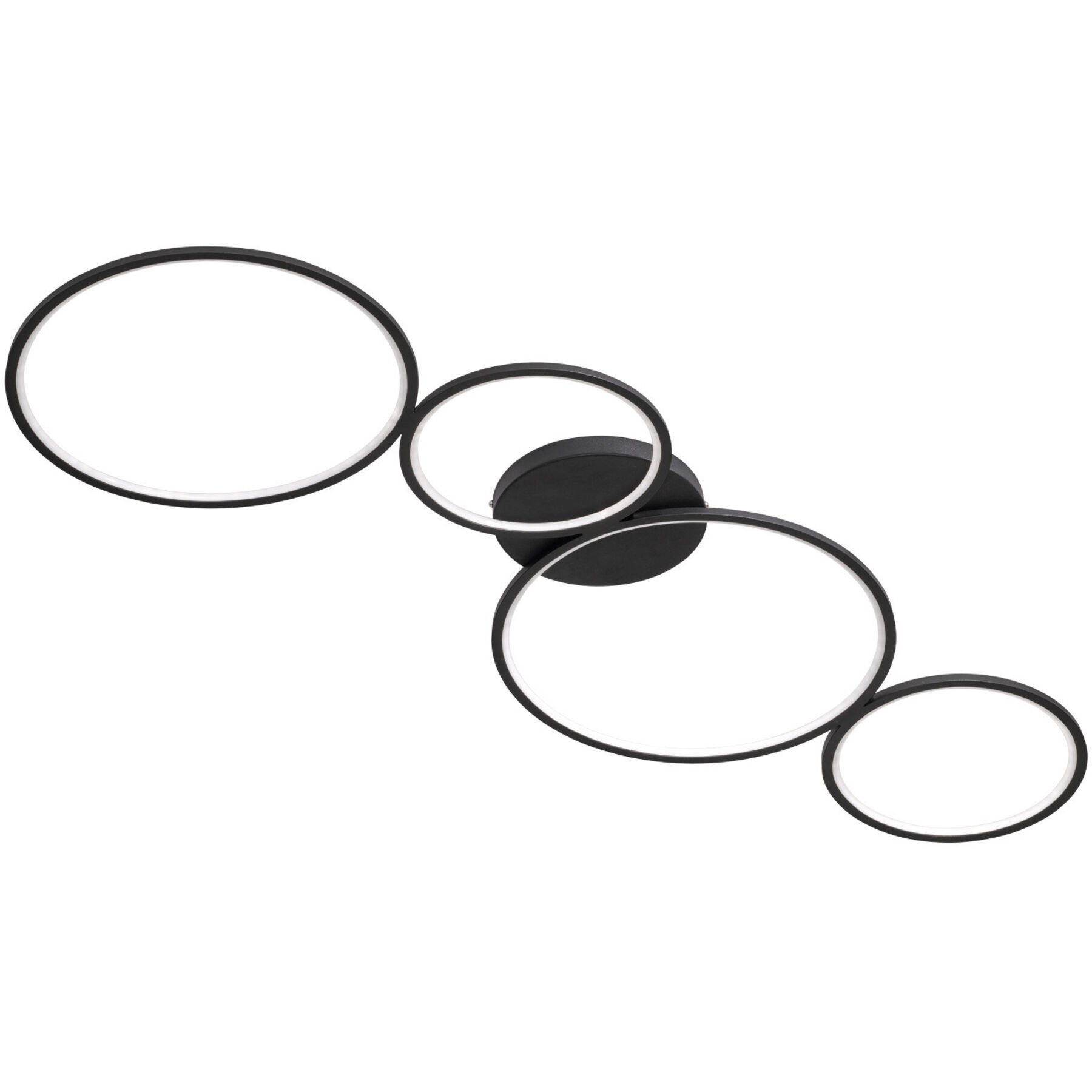 Deckenlampe Albiana schwarz matt Metall 4800 lm Dimmbar B 97 cm - LED - Lichtfarbe: Warmweiss - LED Energiesparlampen