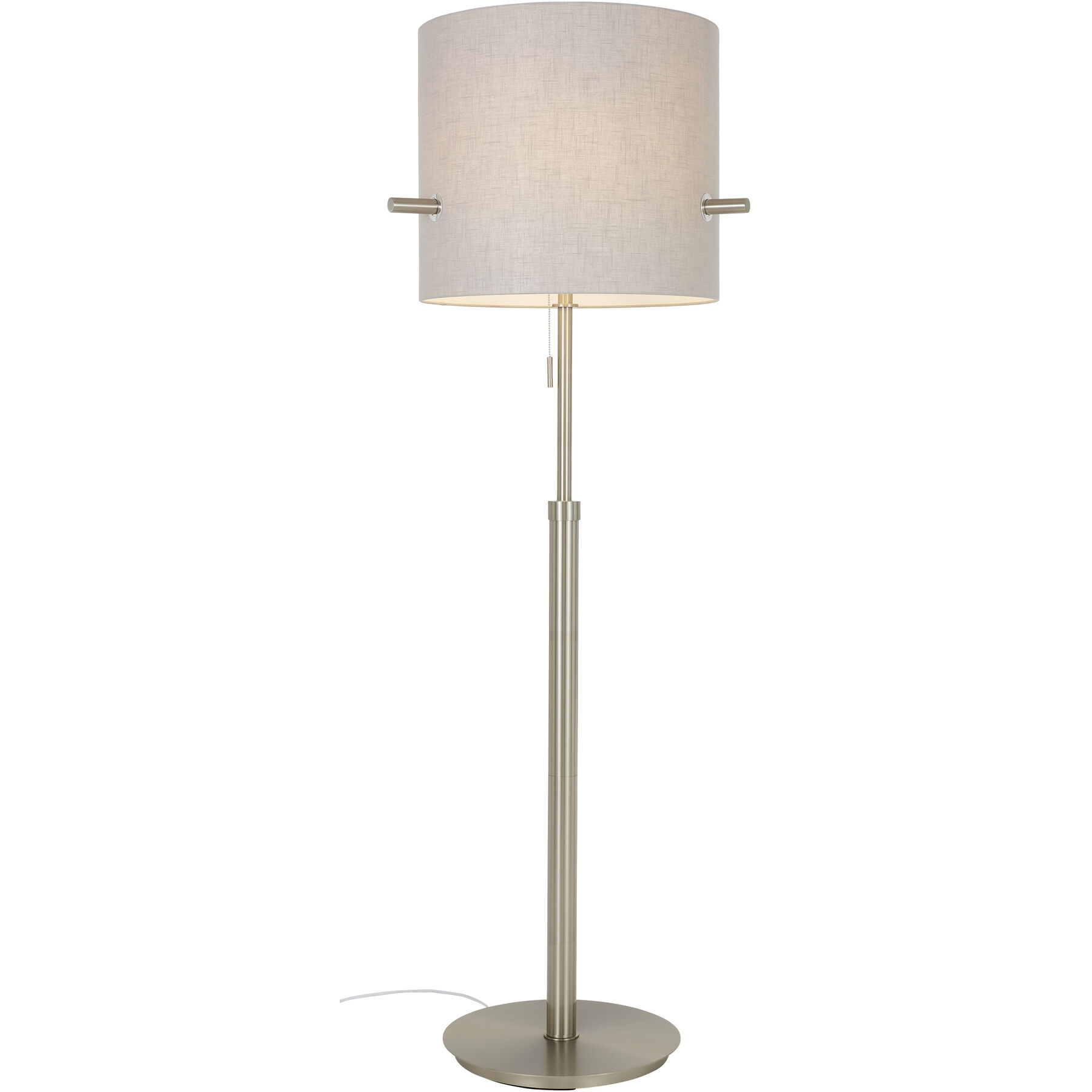 Stehlampe Roana nickel Metall/ Stoff H 180 cm