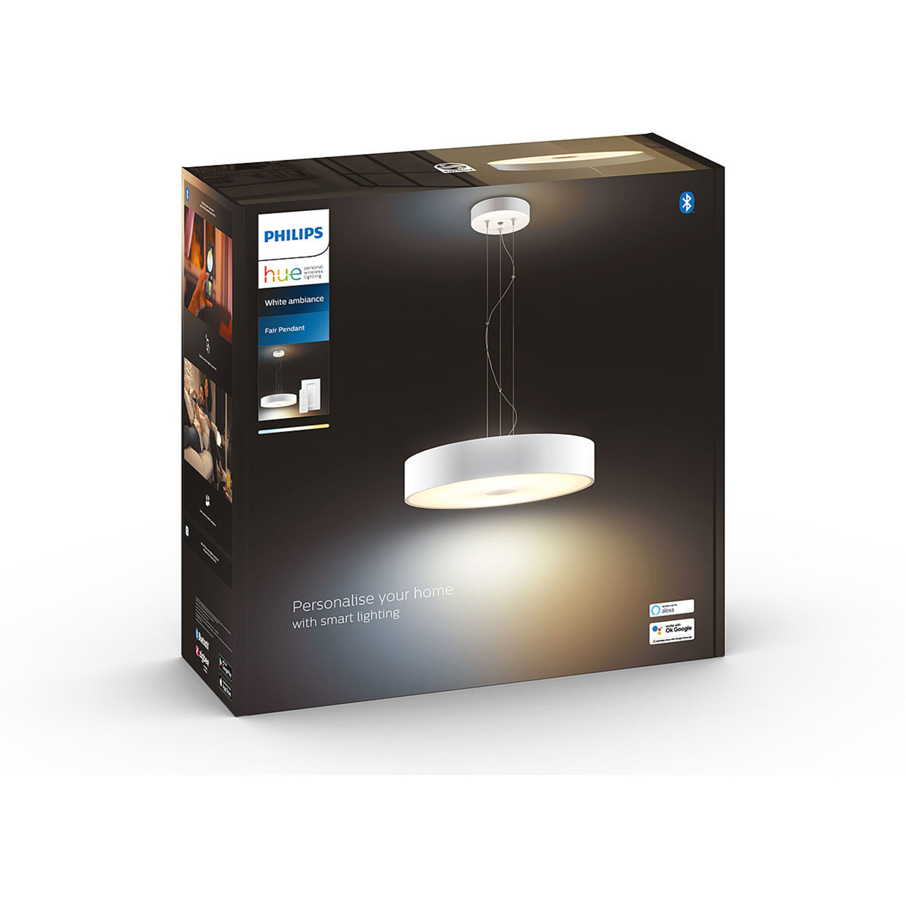 Pendellampe Philips Hue Weiss Metall 2750 lm Dimmbar B 44.4 cm - LED - Lichtfarbe: Warmweiss - Kaltes Tagesweiss - LED Energiesparlampen