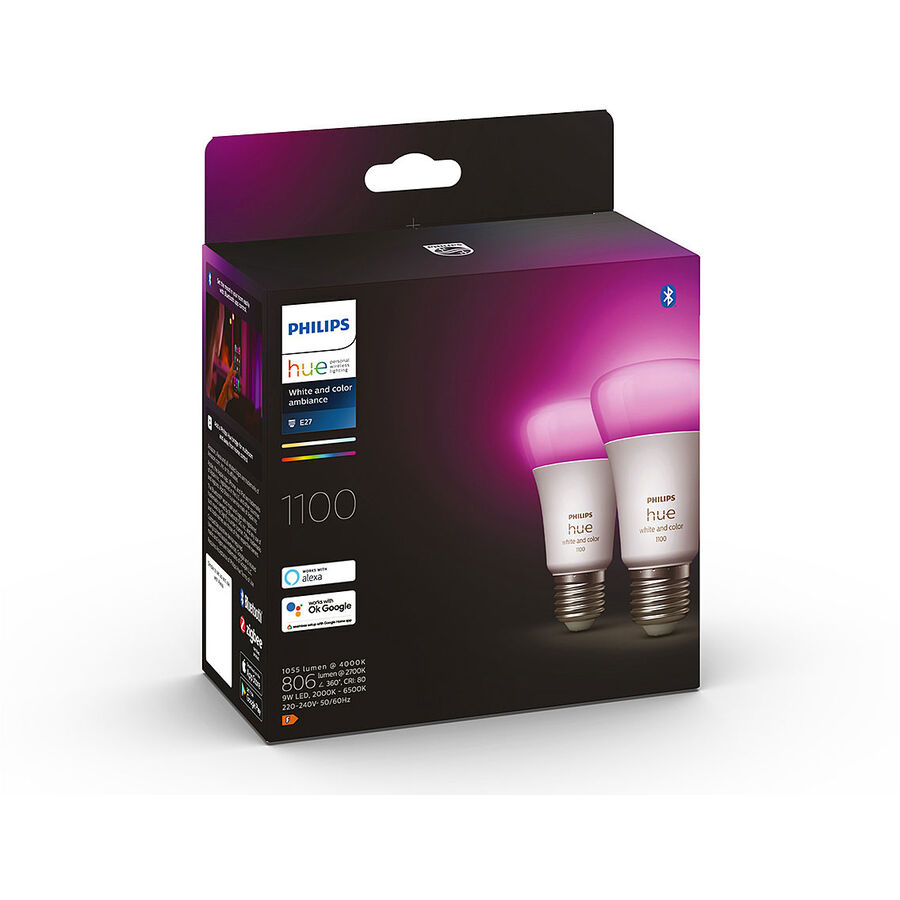 Philips Hue Philips Hue LED-Kolben E27 Weiss 75 W 2 Stück