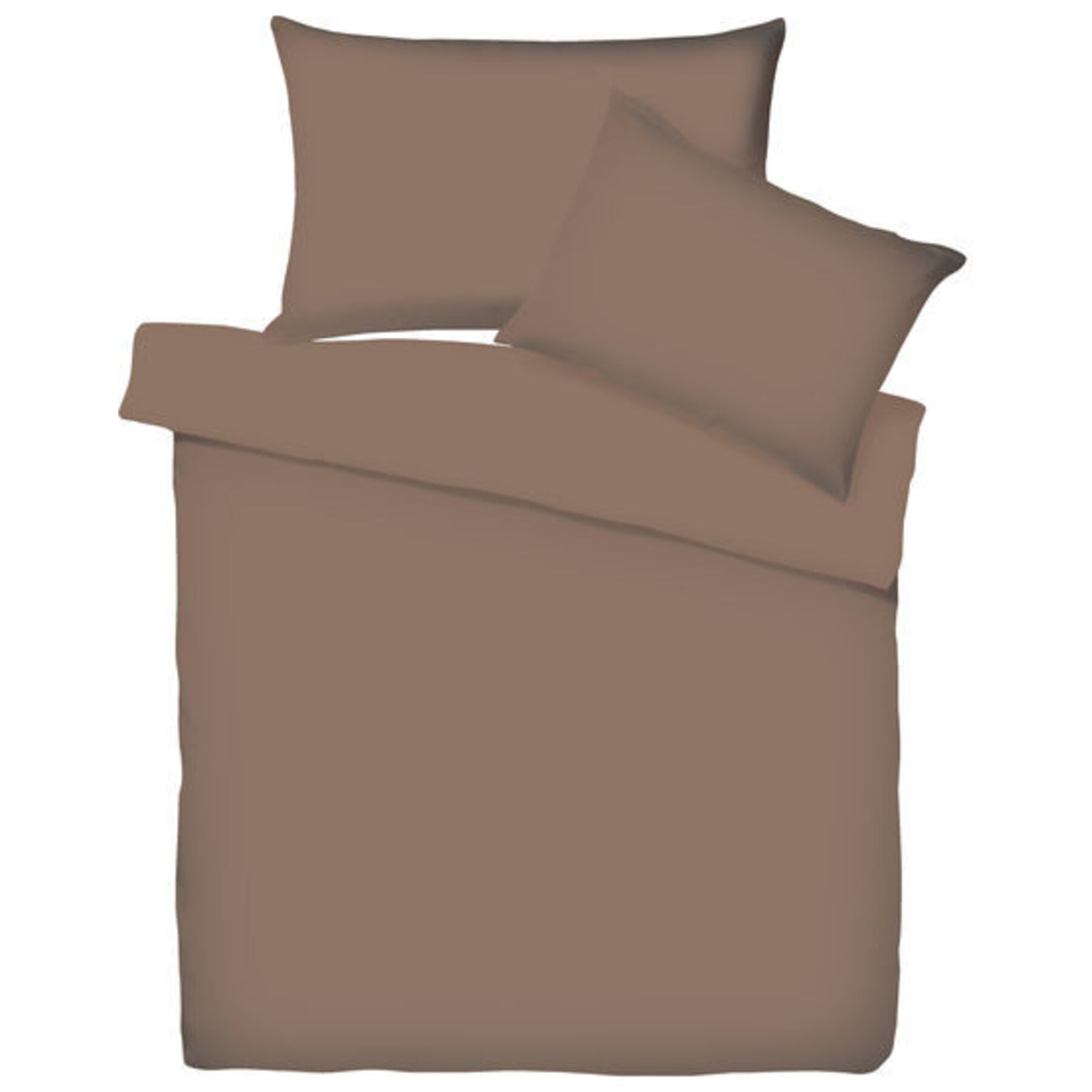 Living Home Parure de lit Uni tabac Coton 200 x 210 65 x 65 cm