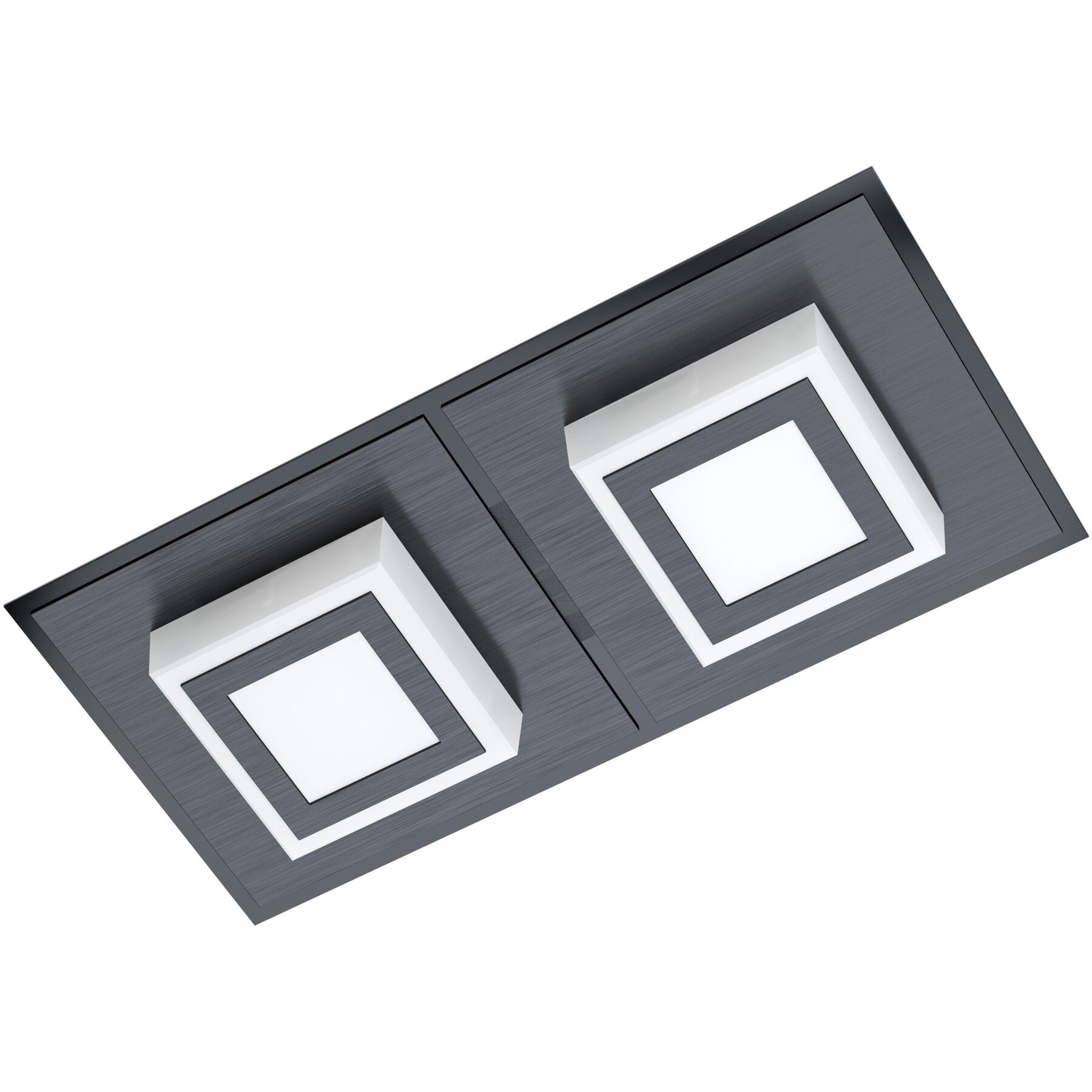 Eglo Deckenlampe Masiano 1 Schwarz/satiniert Aluminium/Stahl/Kunststoff 680 lm B 12 cm - LED - Lichtfarbe: Warmweiss - LED Energiesparlampen