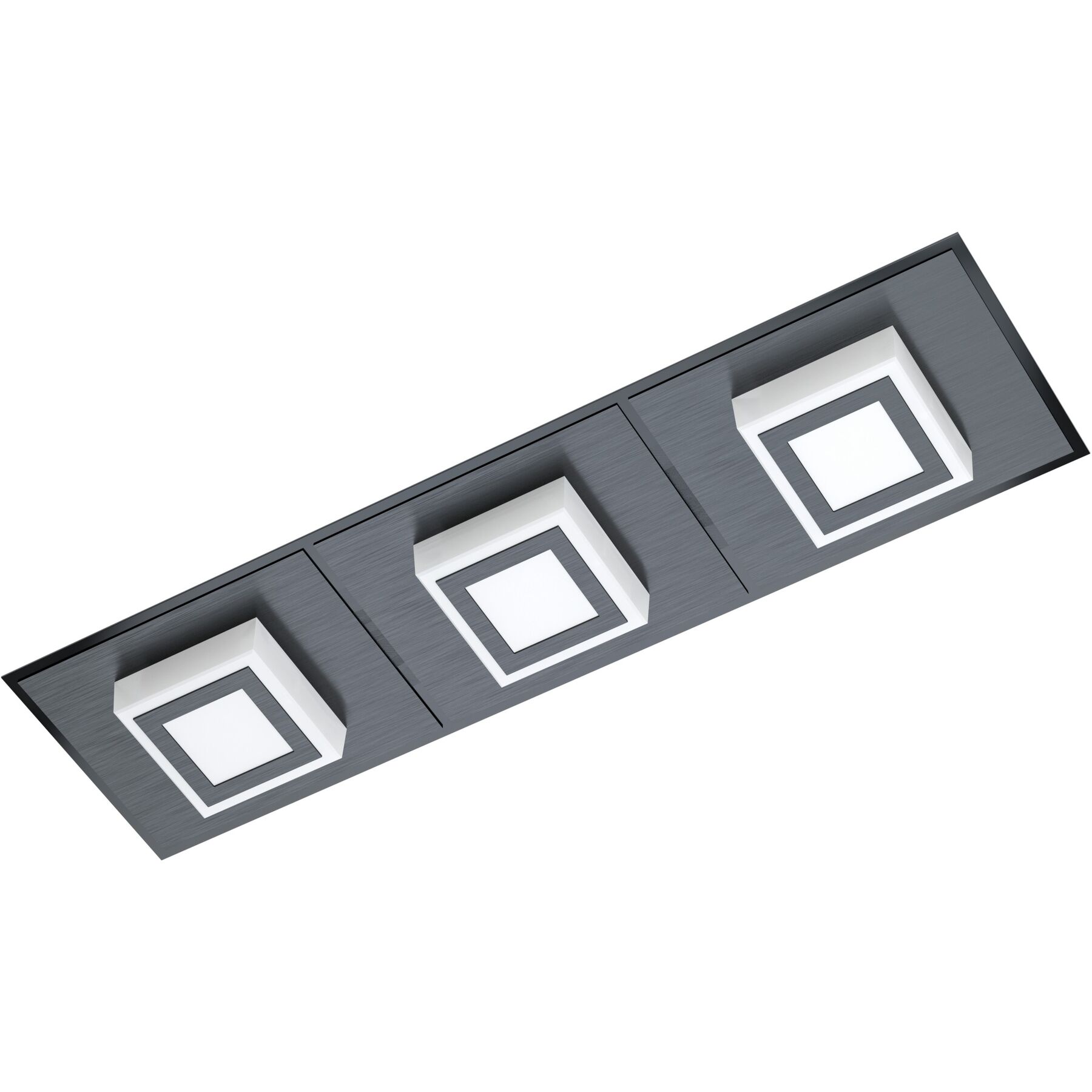 Eglo Deckenlampe Masiano 1 Schwarz/satiniert Aluminium/Stahl/Kunststoff 1020 lm B 12 cm - LED - Lichtfarbe: Warmweiss - LED Energiesparlampen