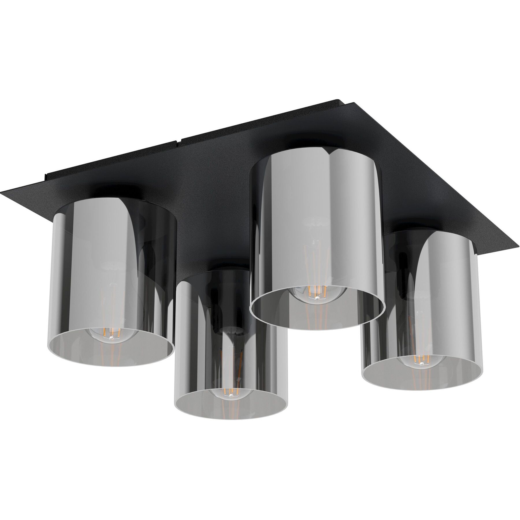Eglo Deckenlampe Gorosiba 1 Schwarz/transparent Glas/Stahl B 38 cm