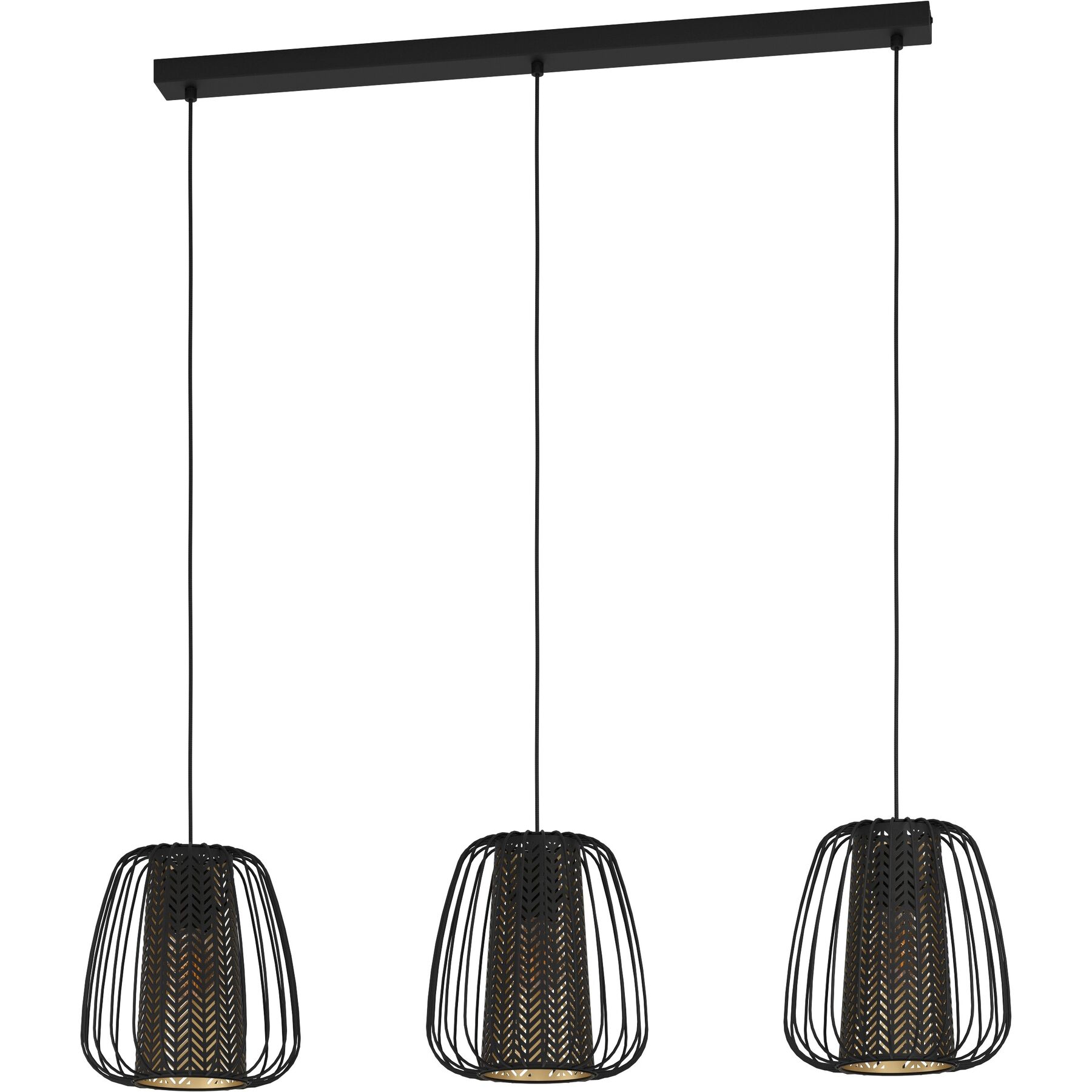 Eglo Pendellampe Curasao Schwarz-gold Stahl/Stoff B 23.5 cm